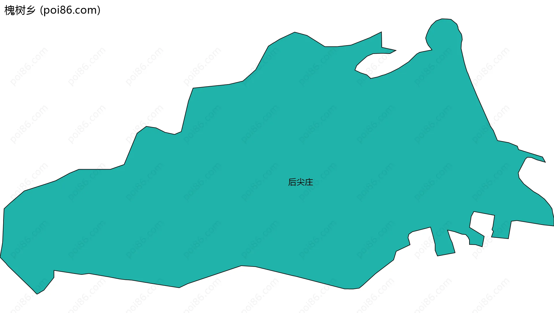 槐树乡边界地图(五级行政区划)