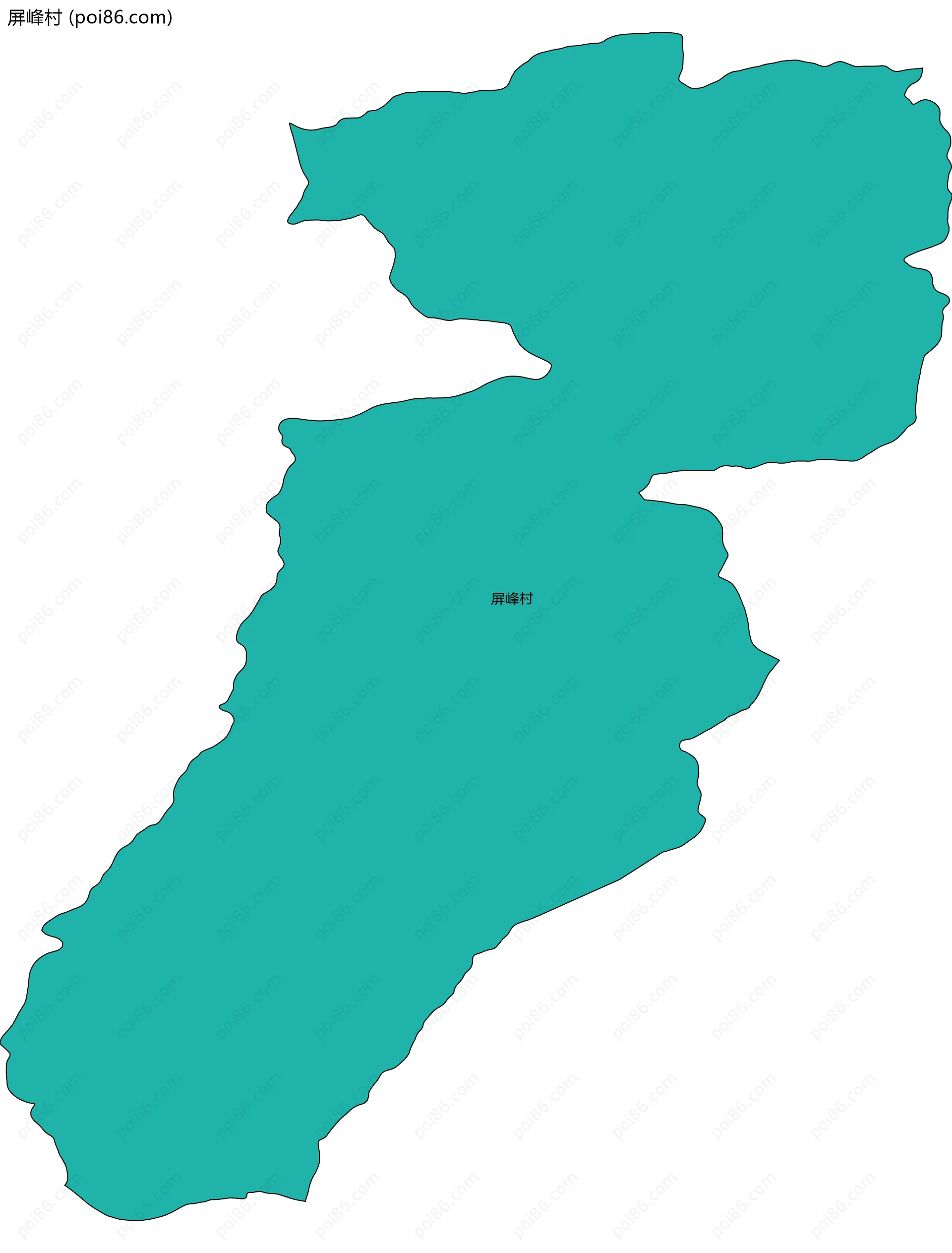 屏峰村边界地图