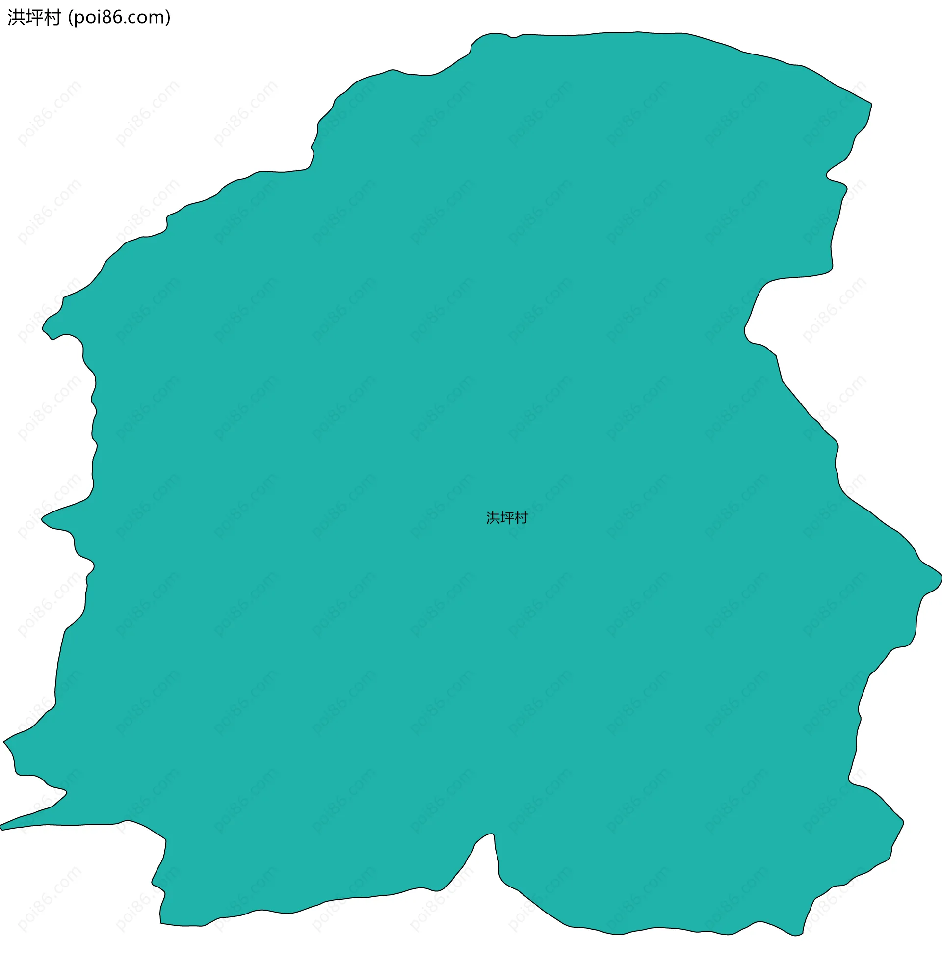 洪坪村边界地图