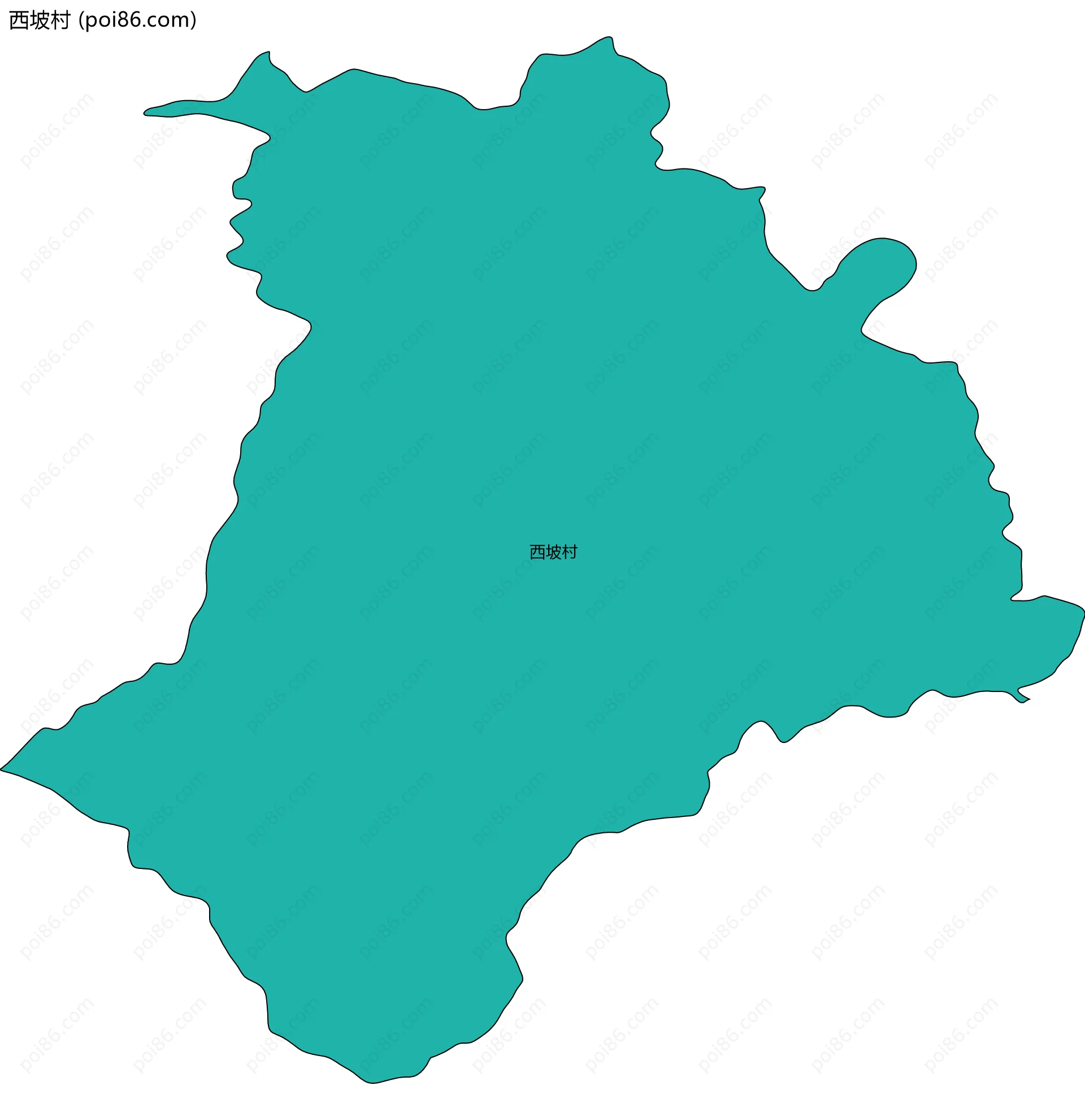 西坡村边界地图