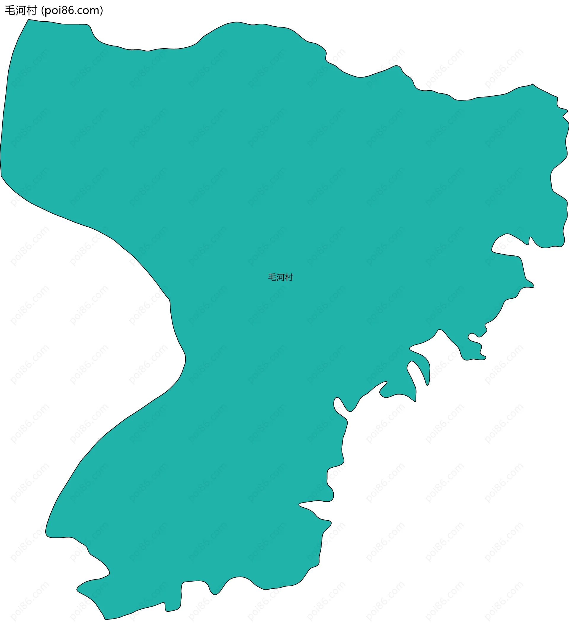 毛河村边界地图
