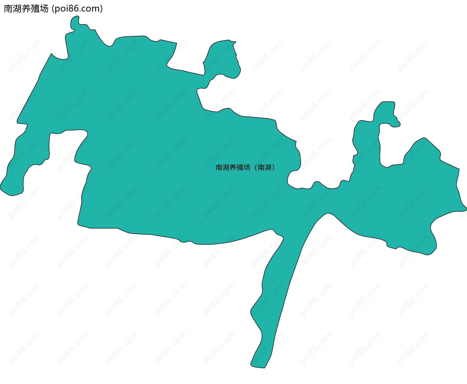 南湖养殖场边界地图(五级行政区划)