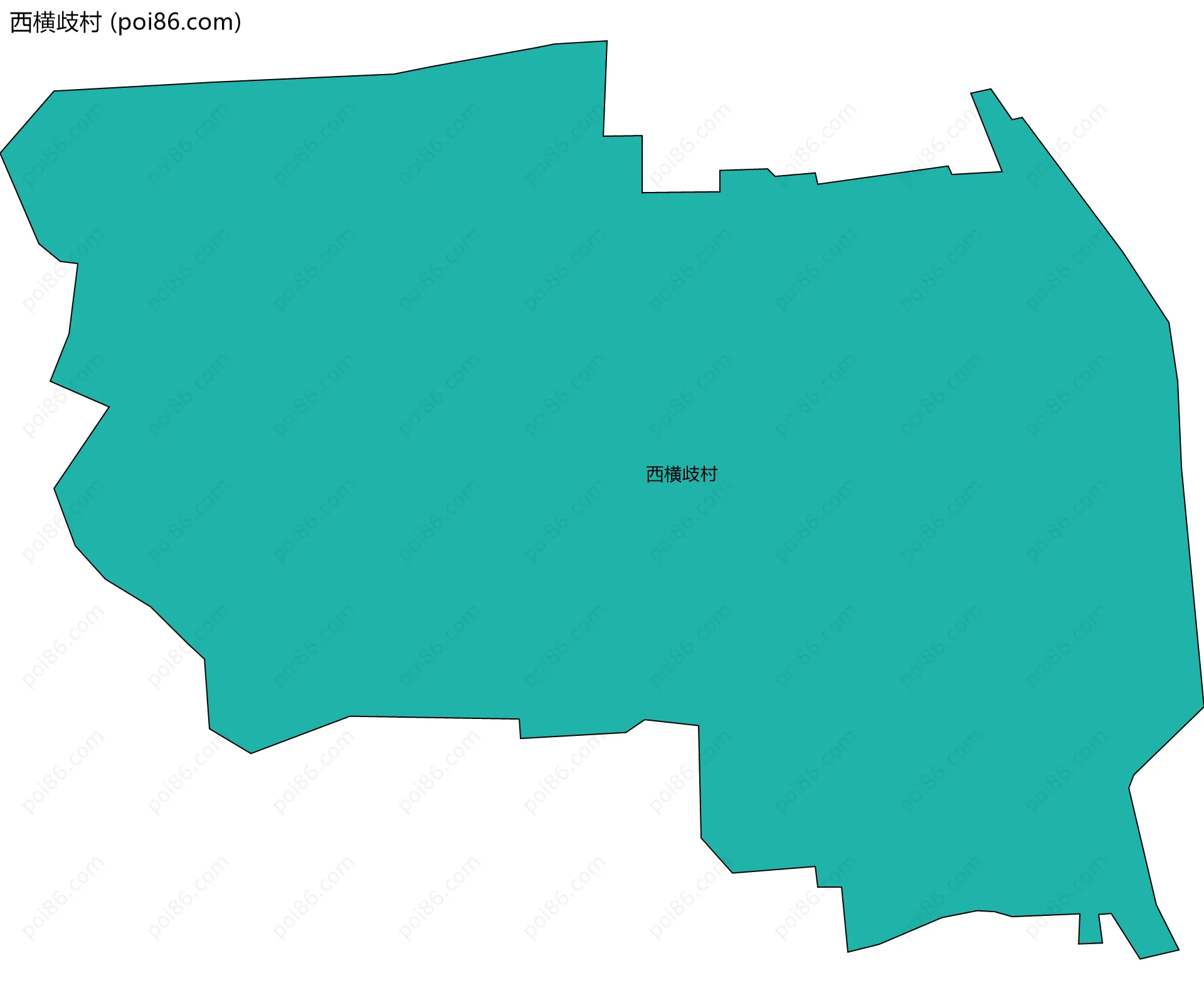 西横歧村边界地图