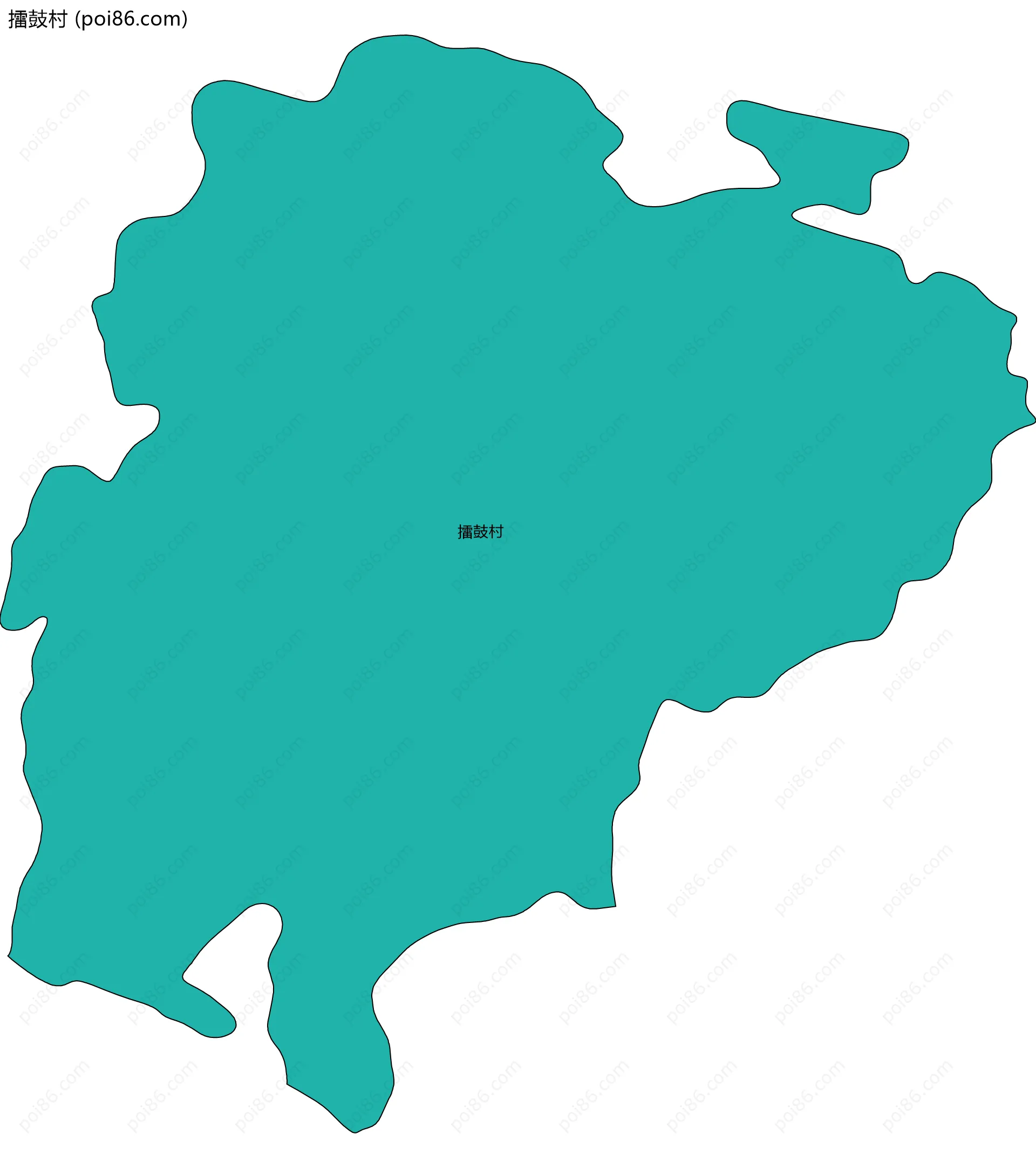 擂鼓村边界地图