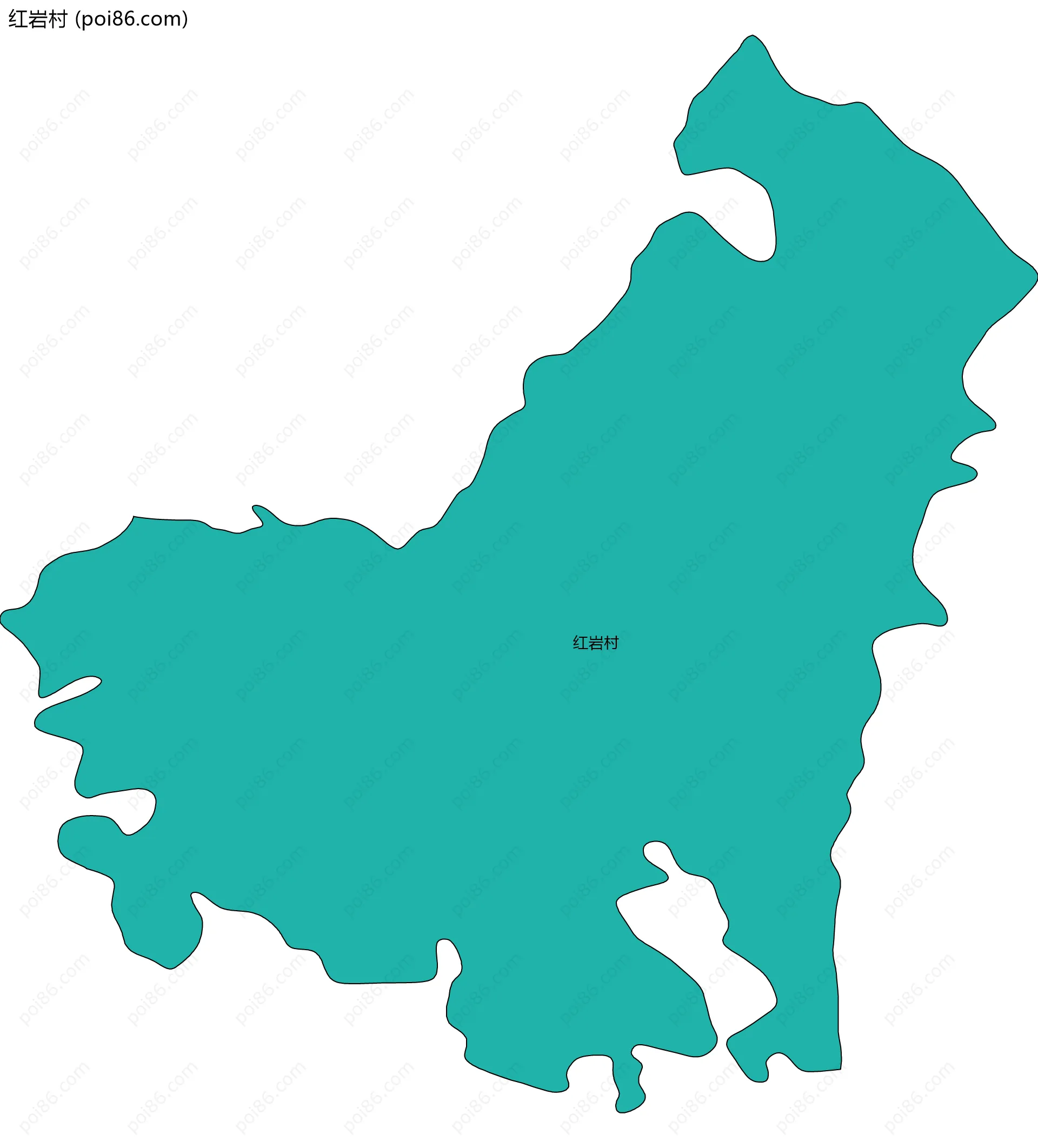 红岩村边界地图