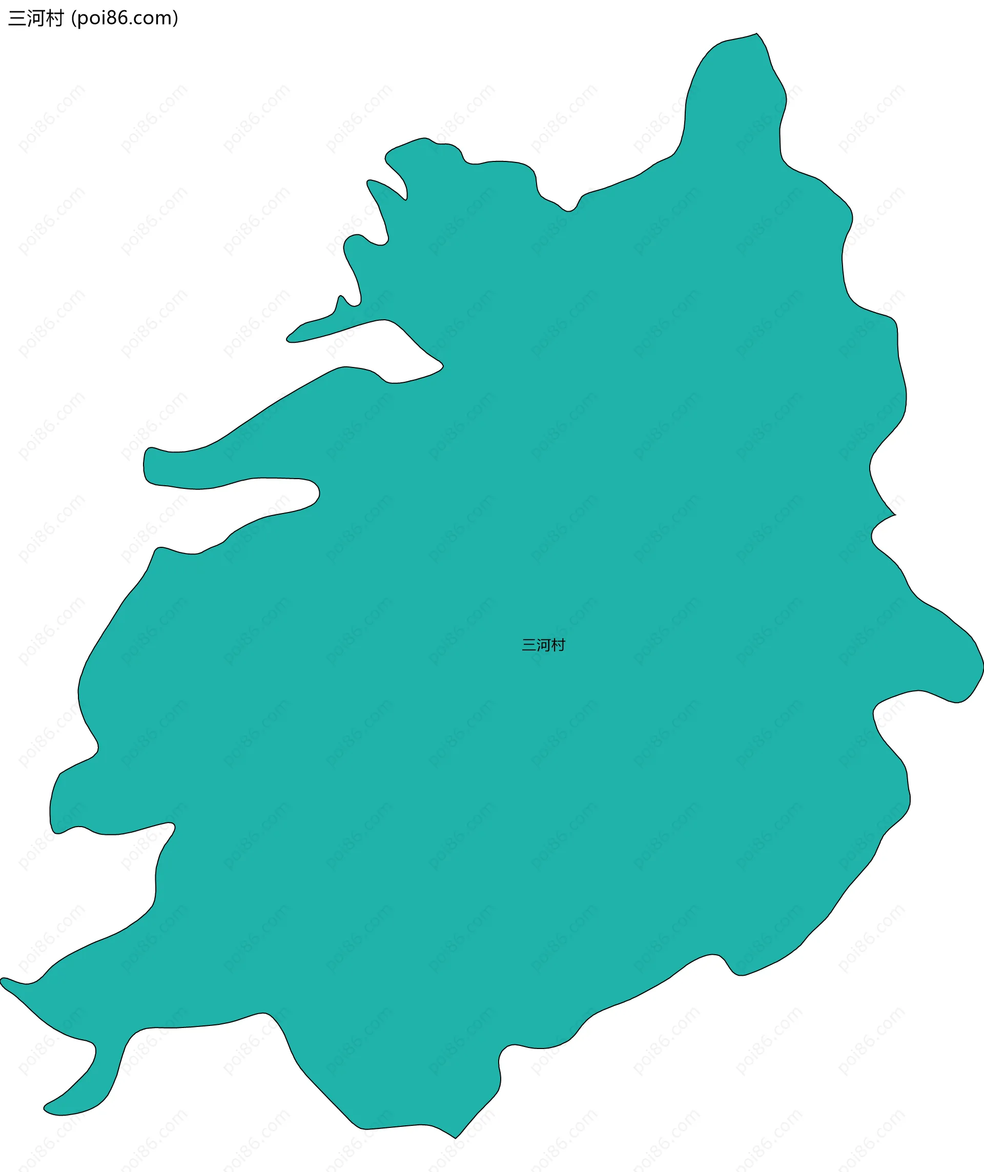 三河村边界地图