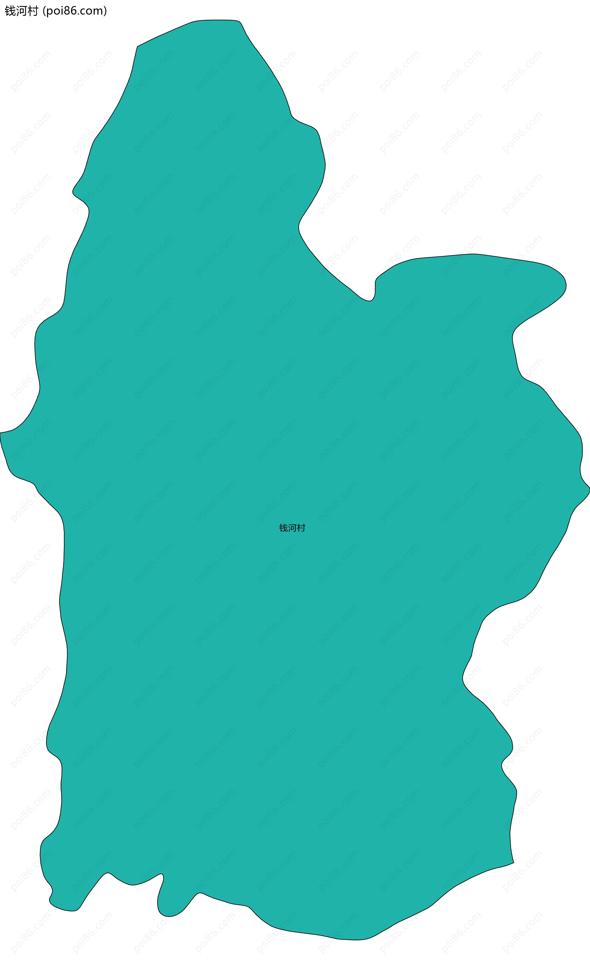 钱河村边界地图