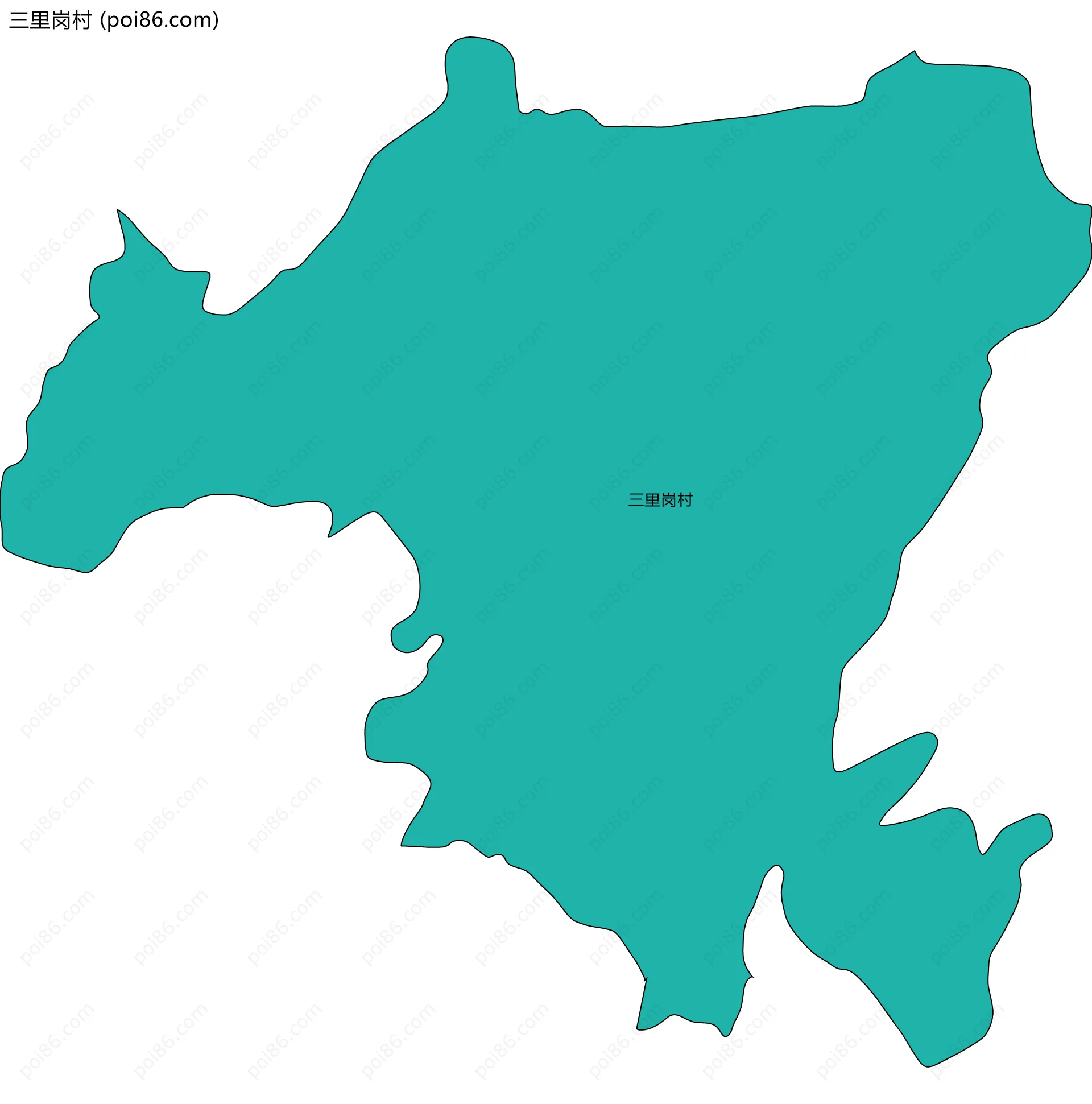 三里岗村边界地图