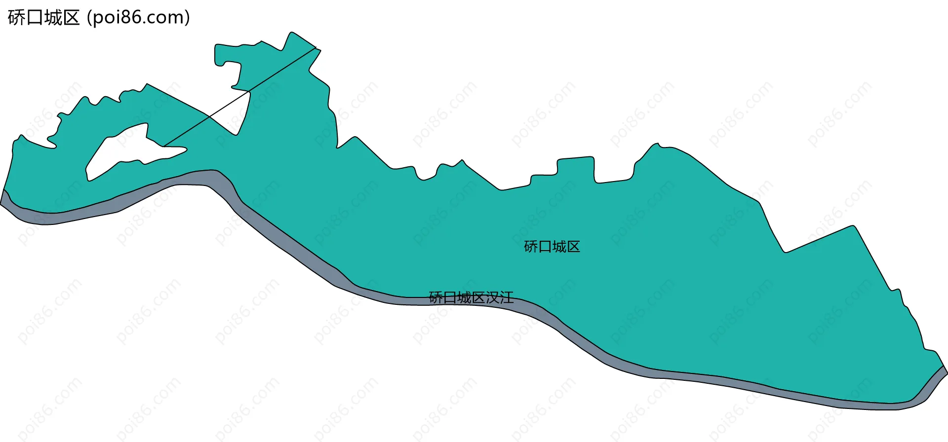 硚口城区边界地图(五级行政区划)