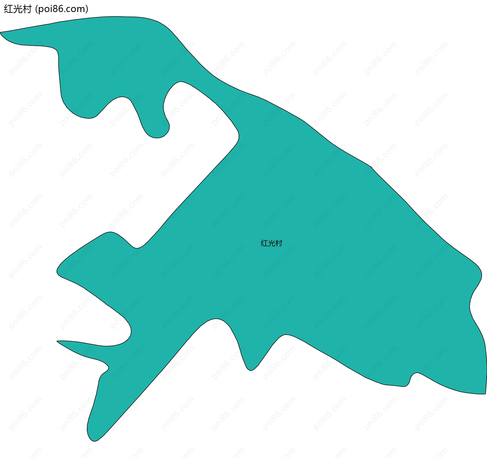 红光村边界地图