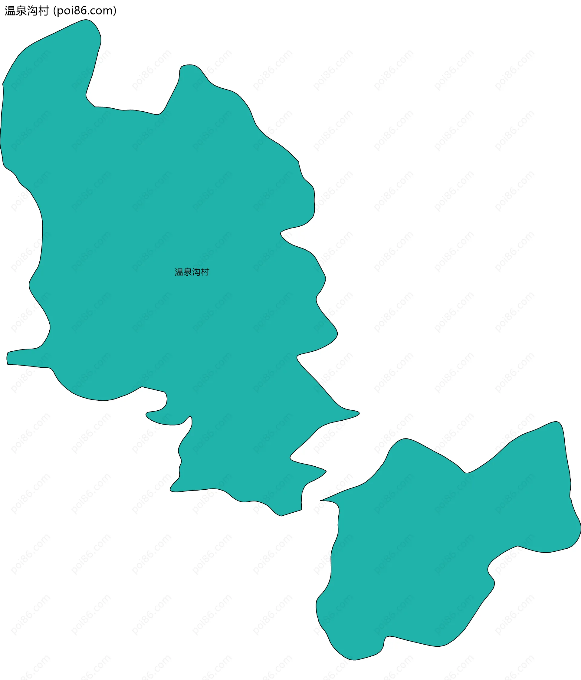 温泉沟村边界地图