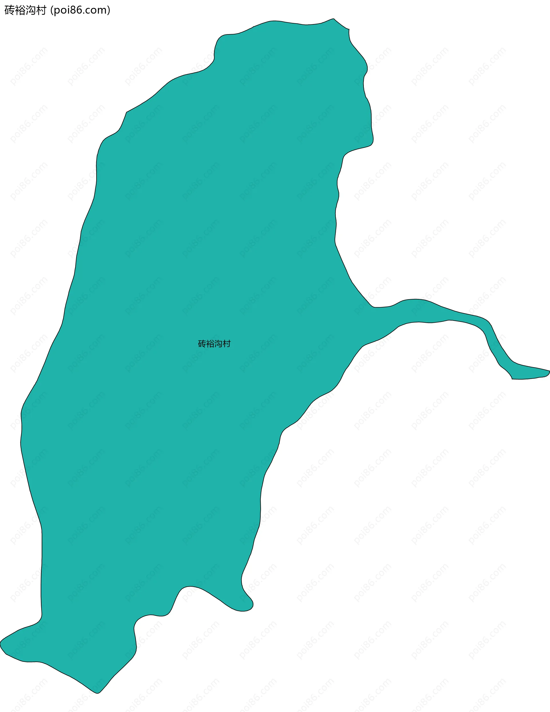 砖裕沟村边界地图