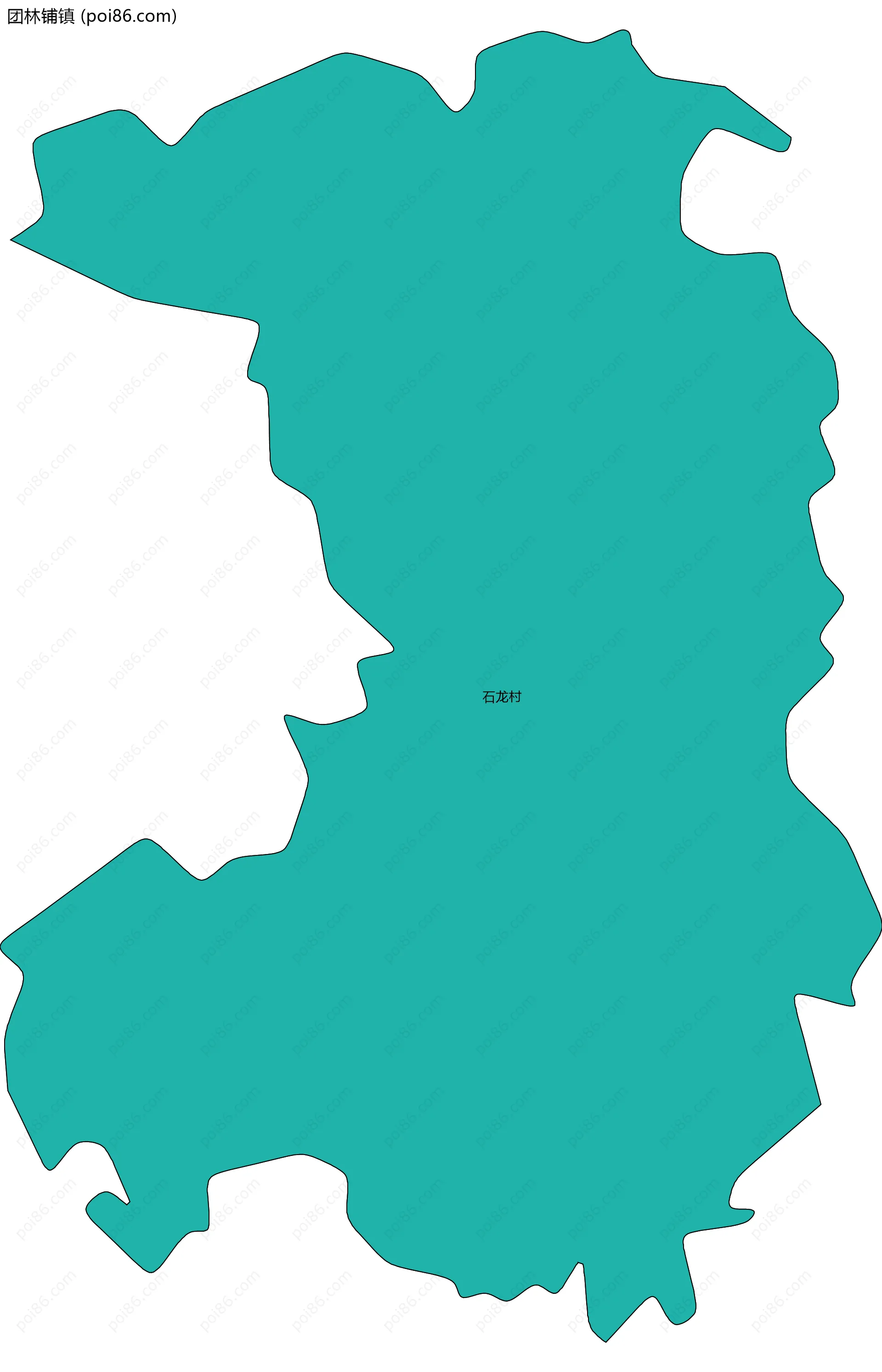 团林铺镇边界地图(五级行政区划)