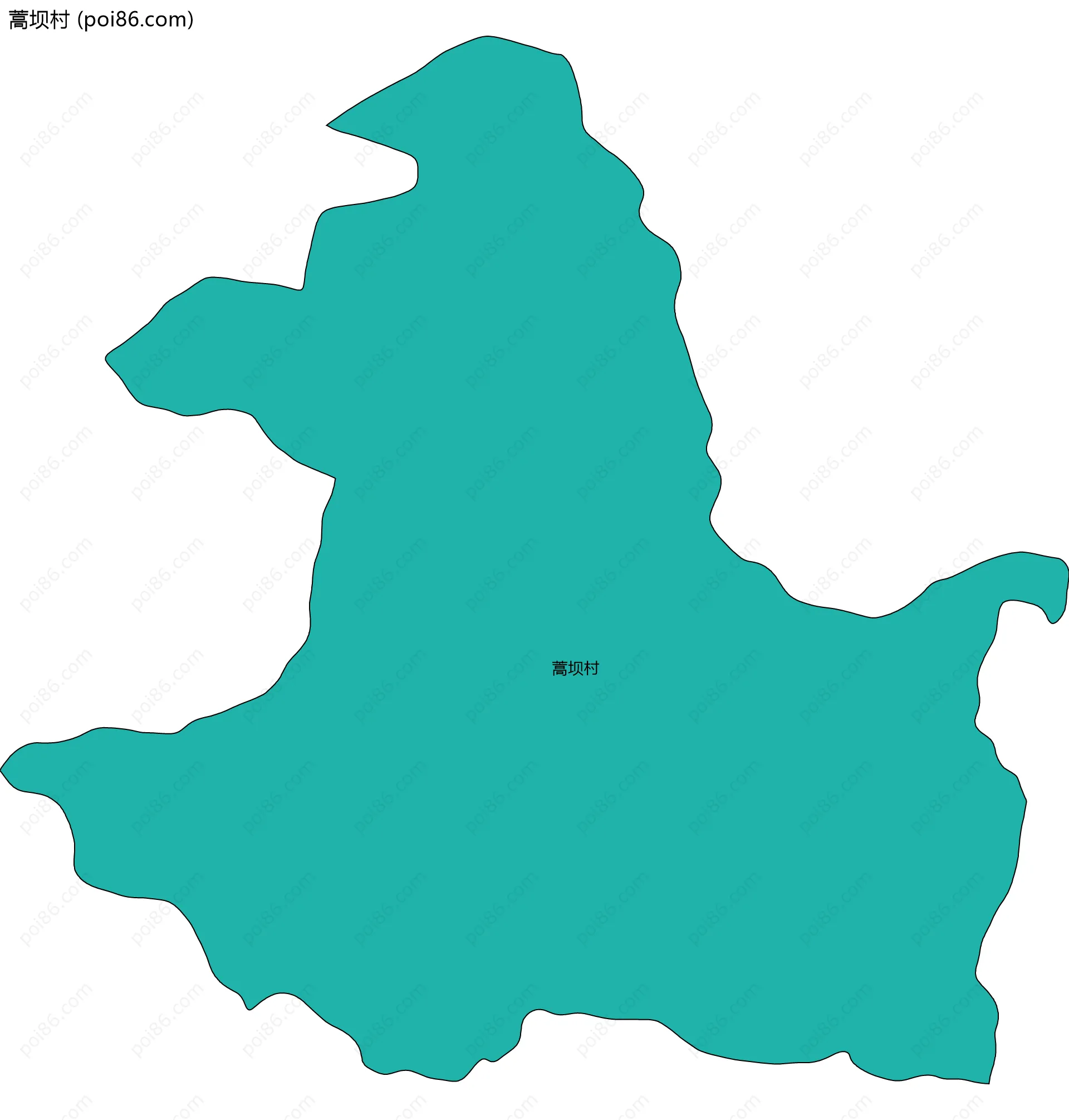 蒿坝村边界地图