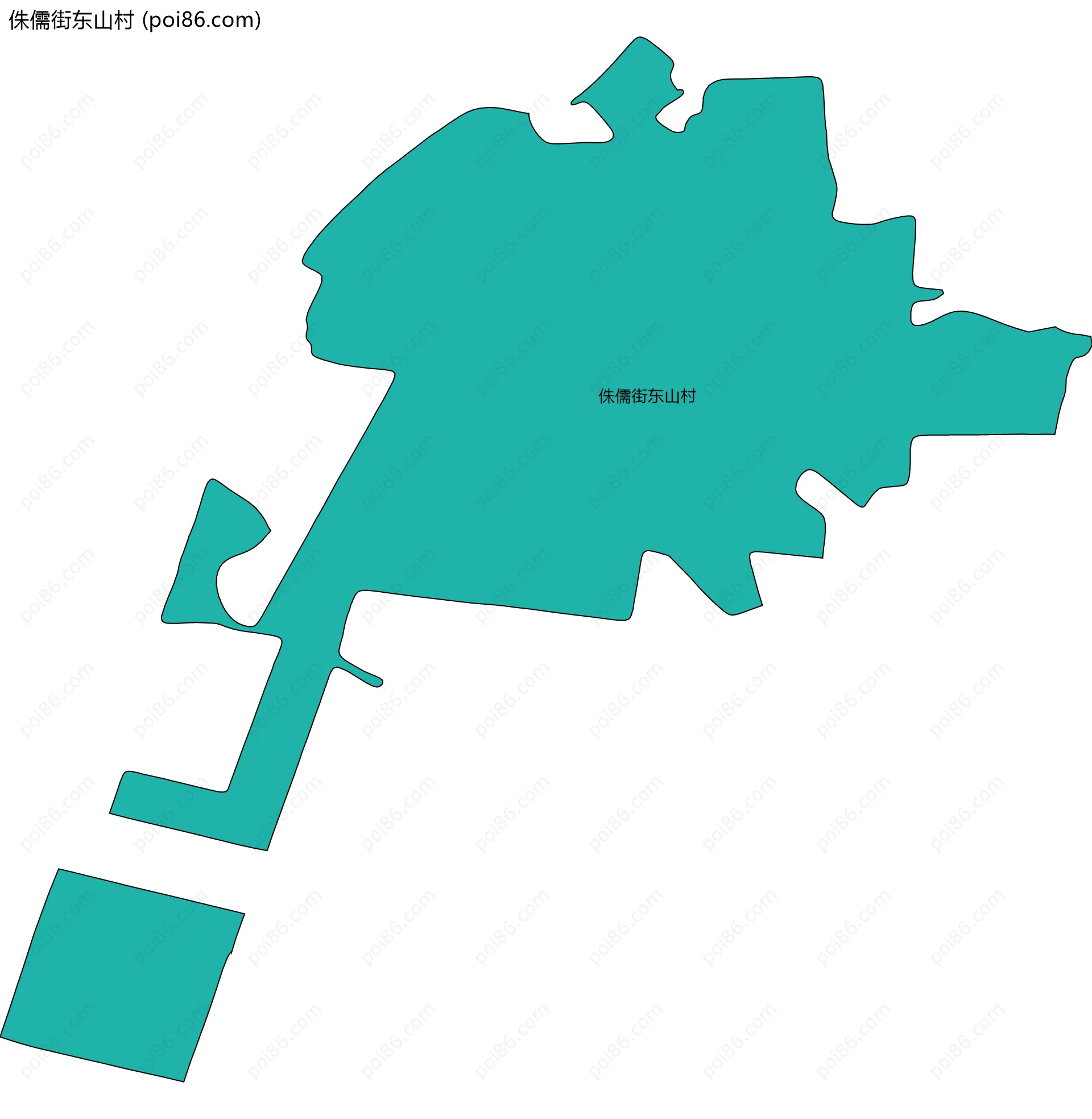 侏儒街东山村边界地图