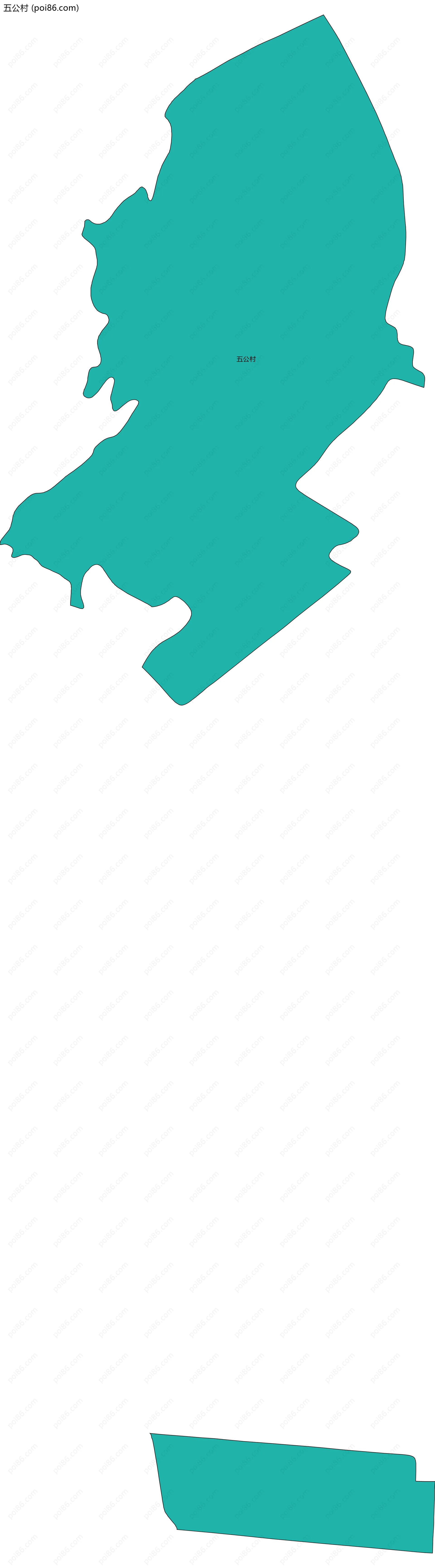 五公村边界地图