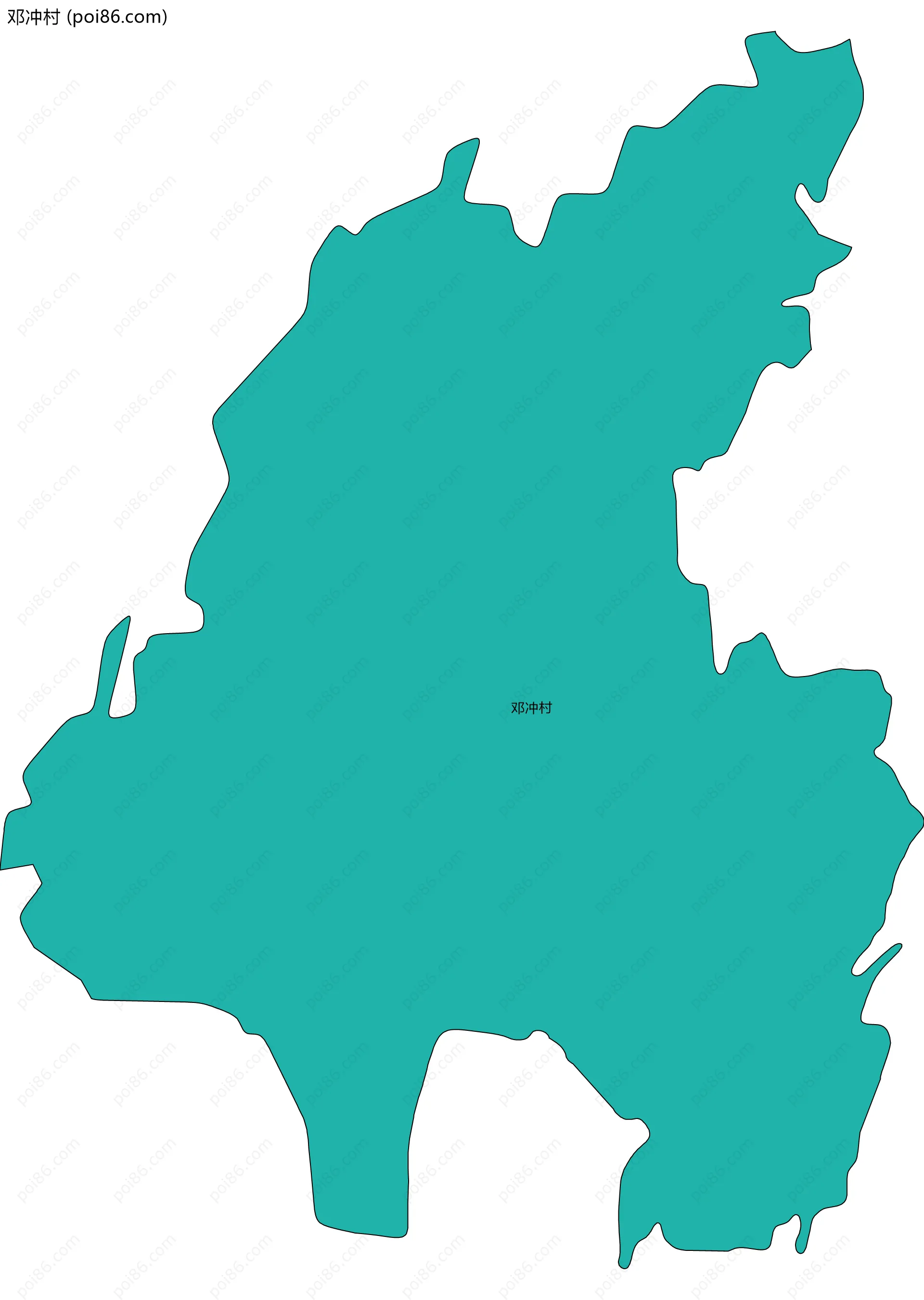 邓冲村边界地图