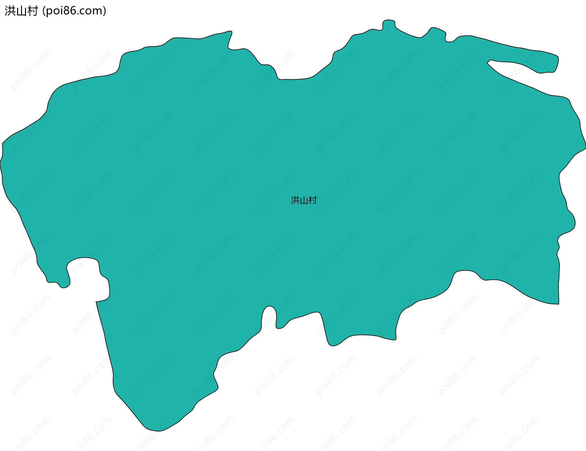 洪山村边界地图