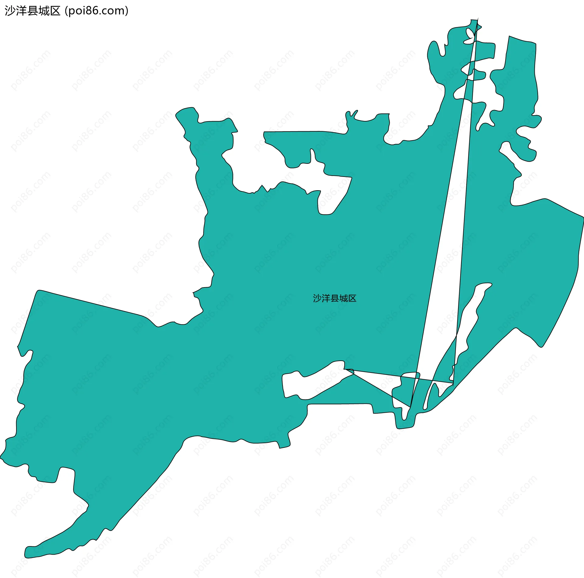 沙洋县城区边界地图