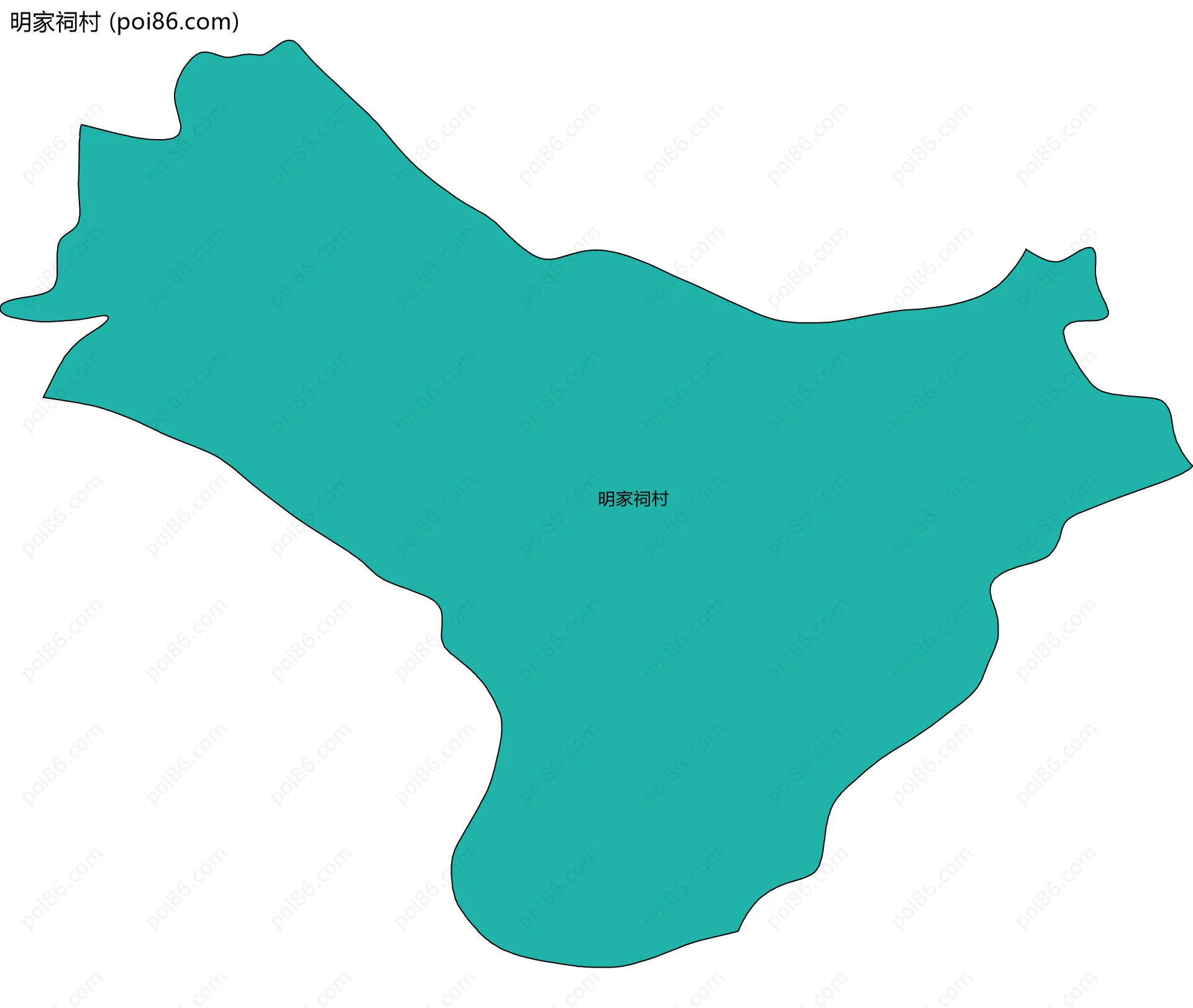 明家祠村边界地图