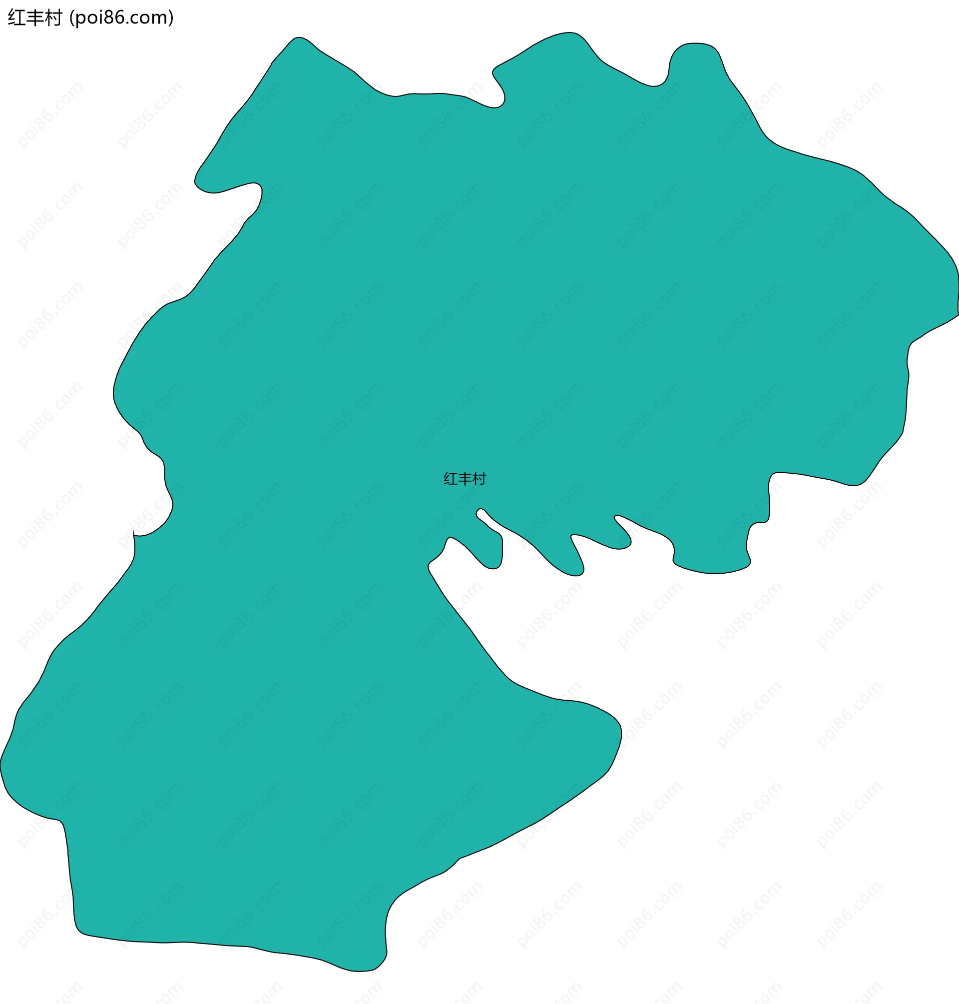 红丰村边界地图