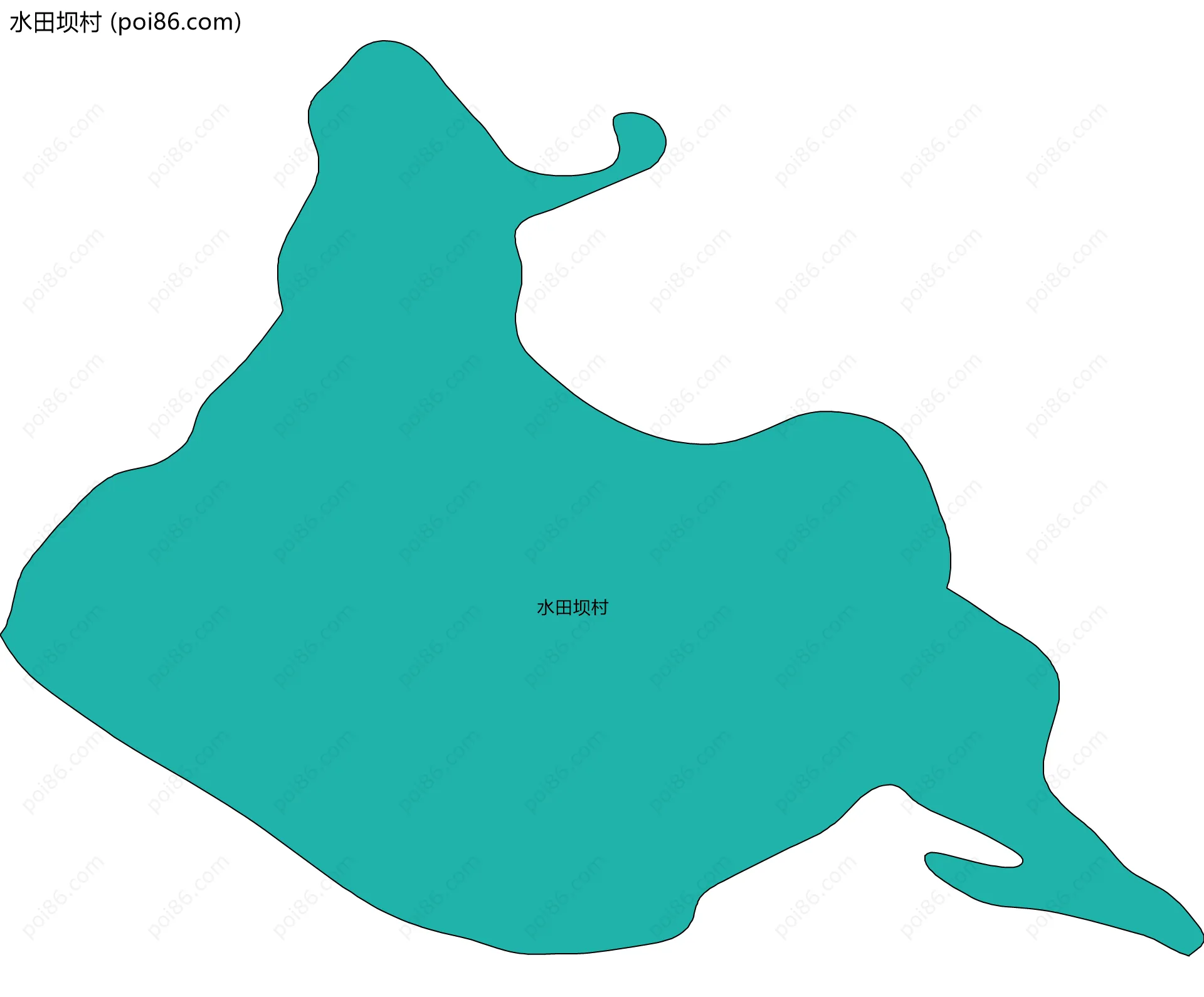 水田坝村边界地图