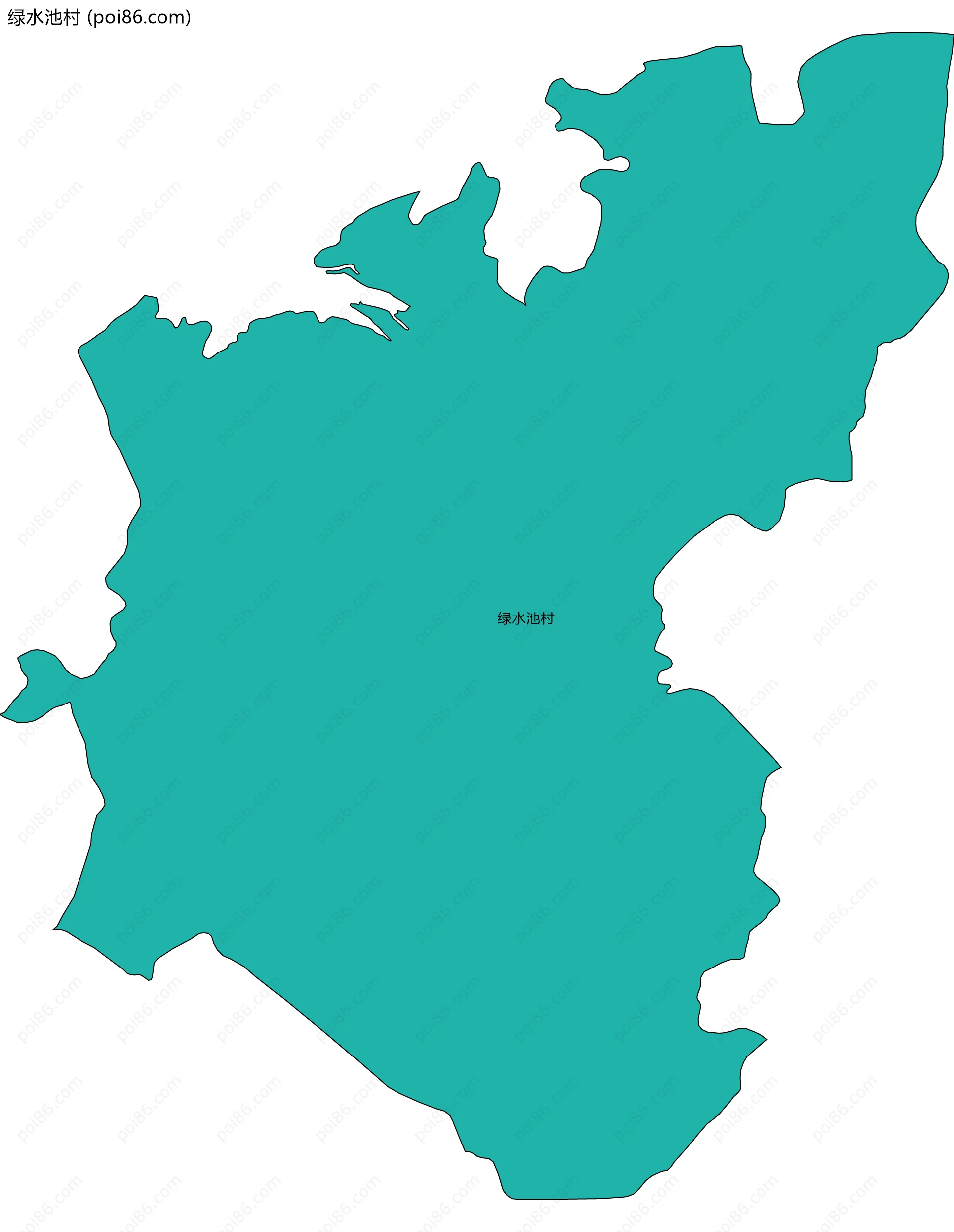 绿水池村边界地图
