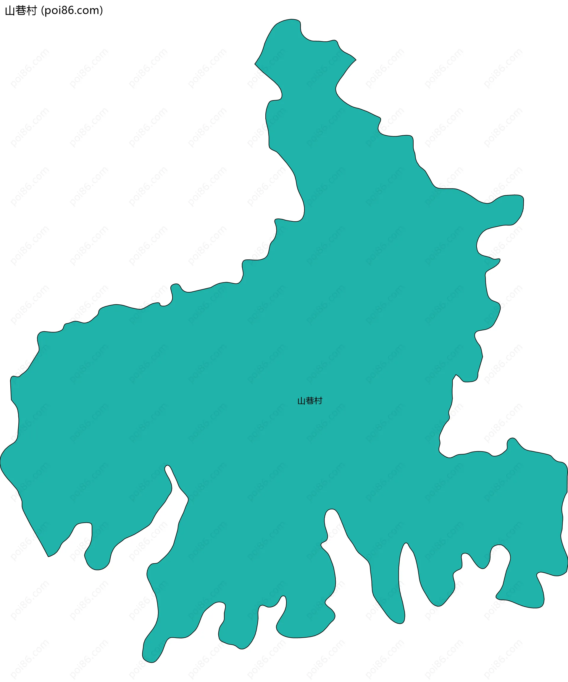 山巷村边界地图