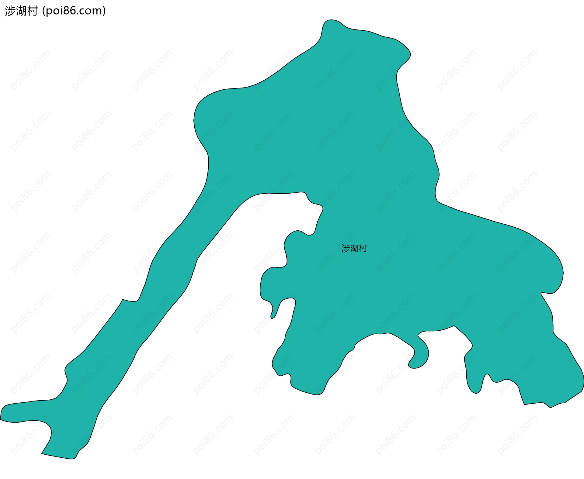 涉湖村边界地图