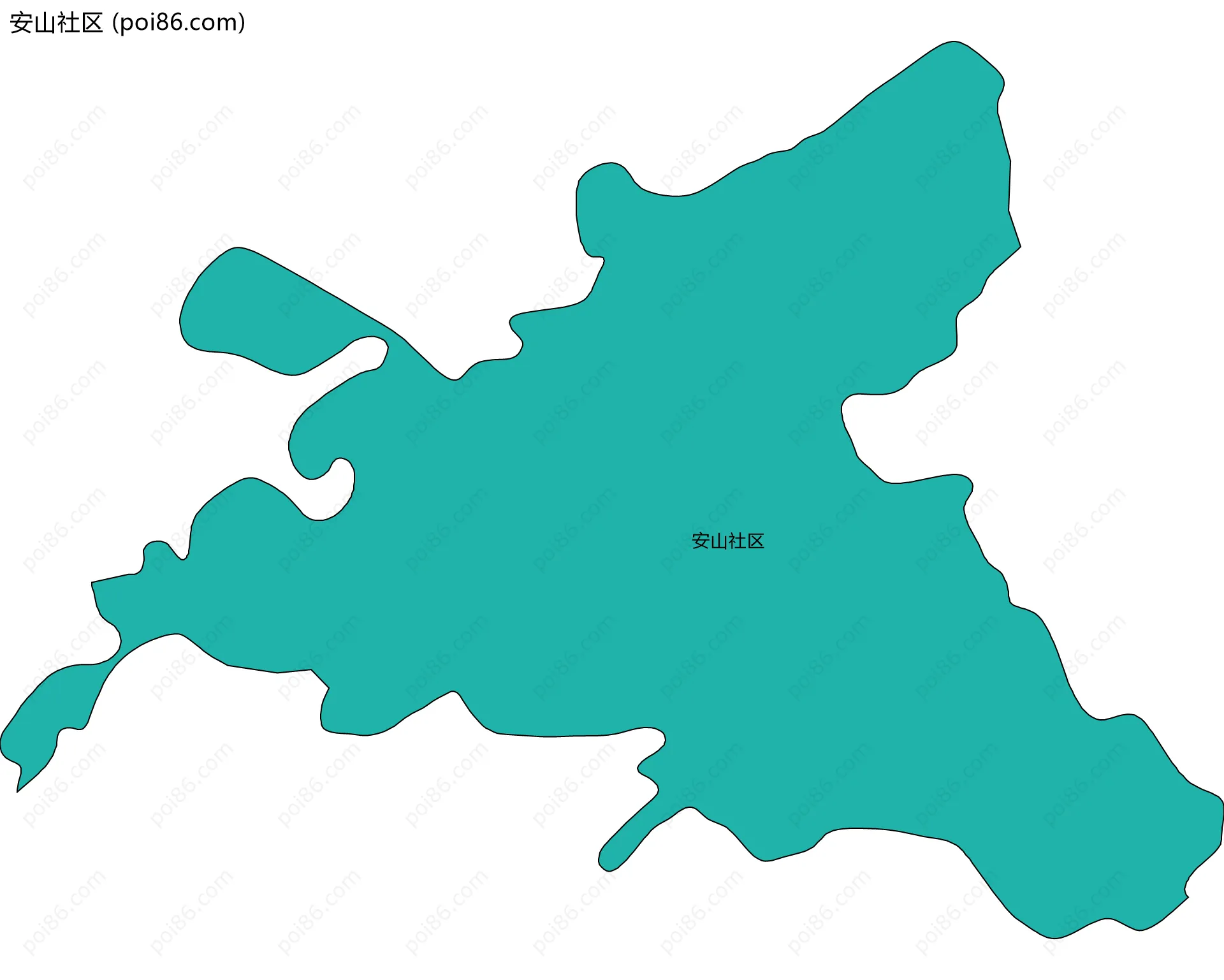 安山社区边界地图