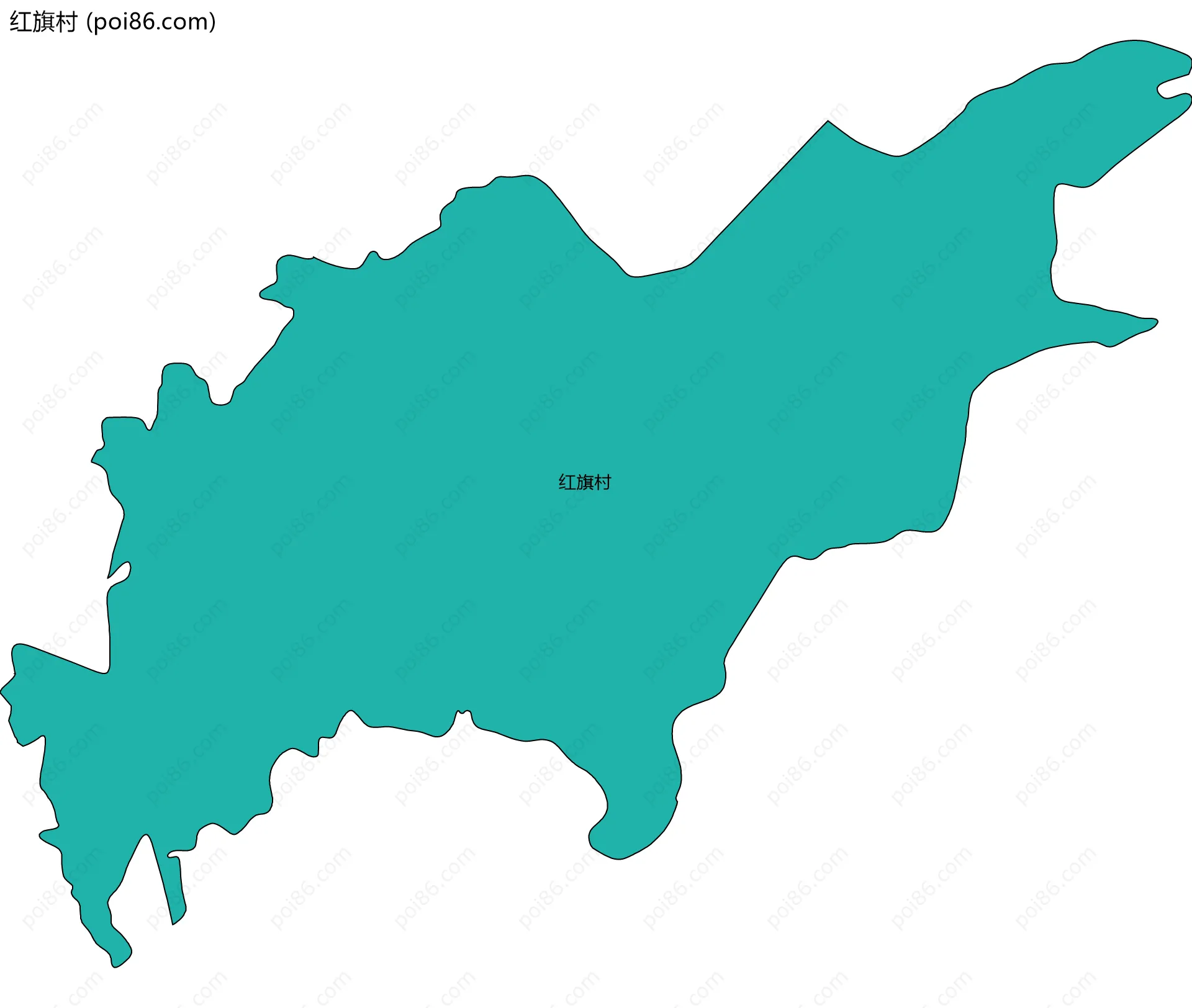 红旗村边界地图