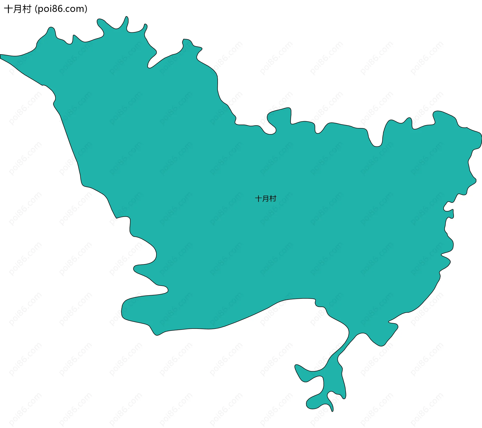 十月村边界地图
