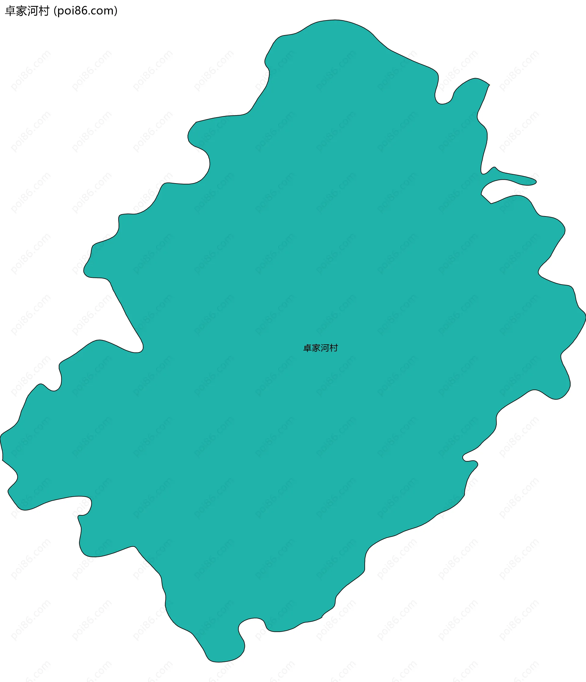 卓家河村边界地图