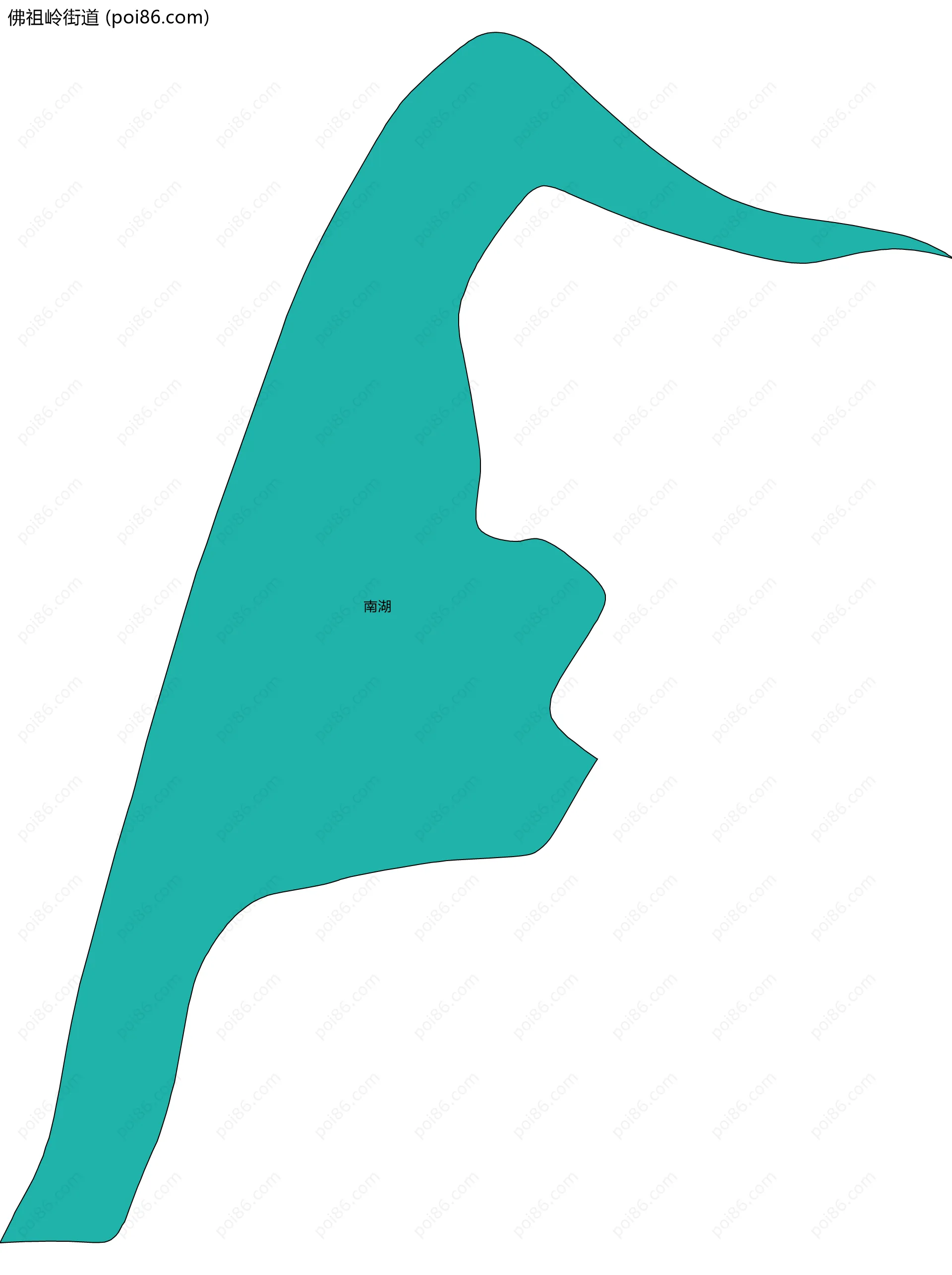 佛祖岭街道边界地图(五级行政区划)