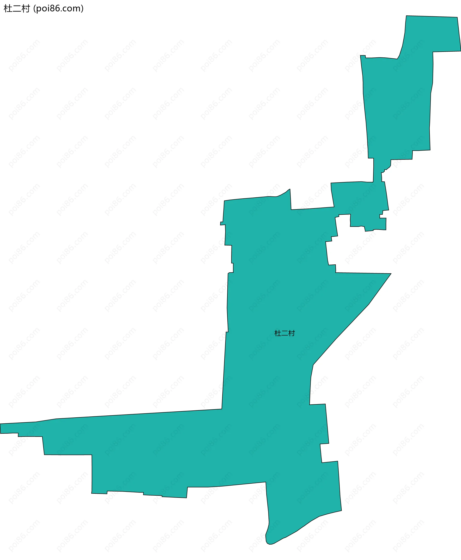 杜二村边界地图