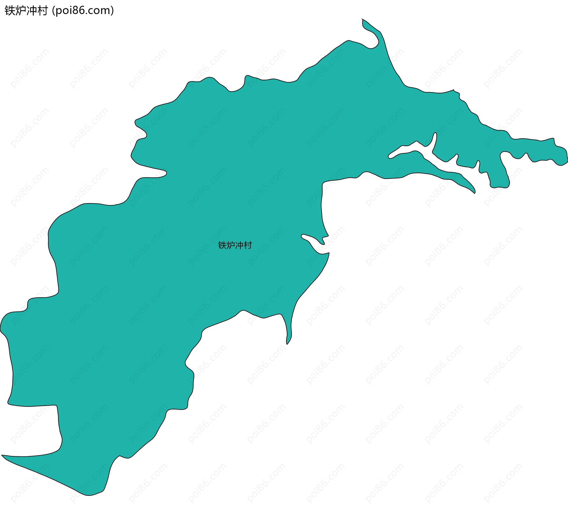 铁炉冲村边界地图
