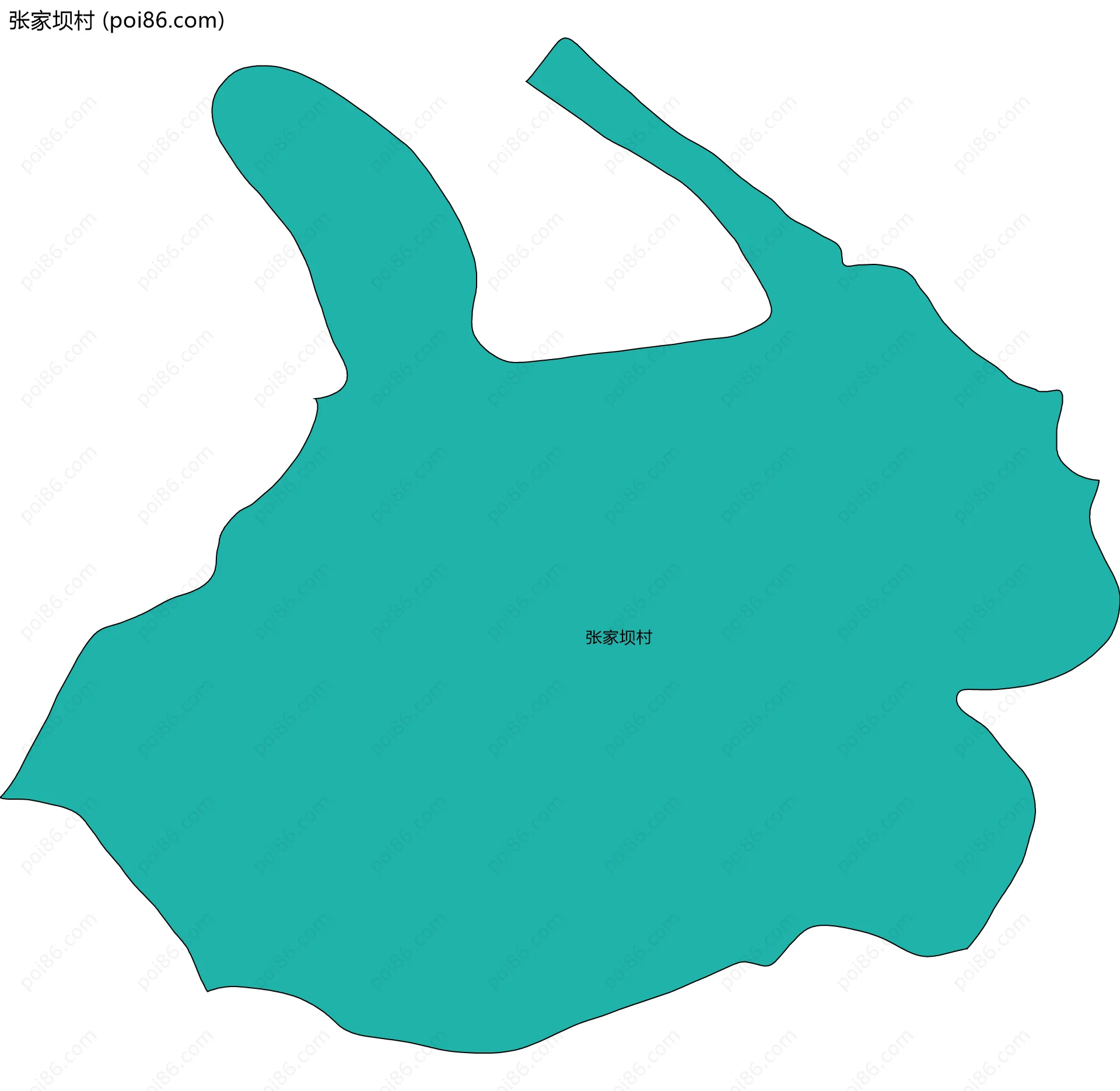 张家坝村边界地图