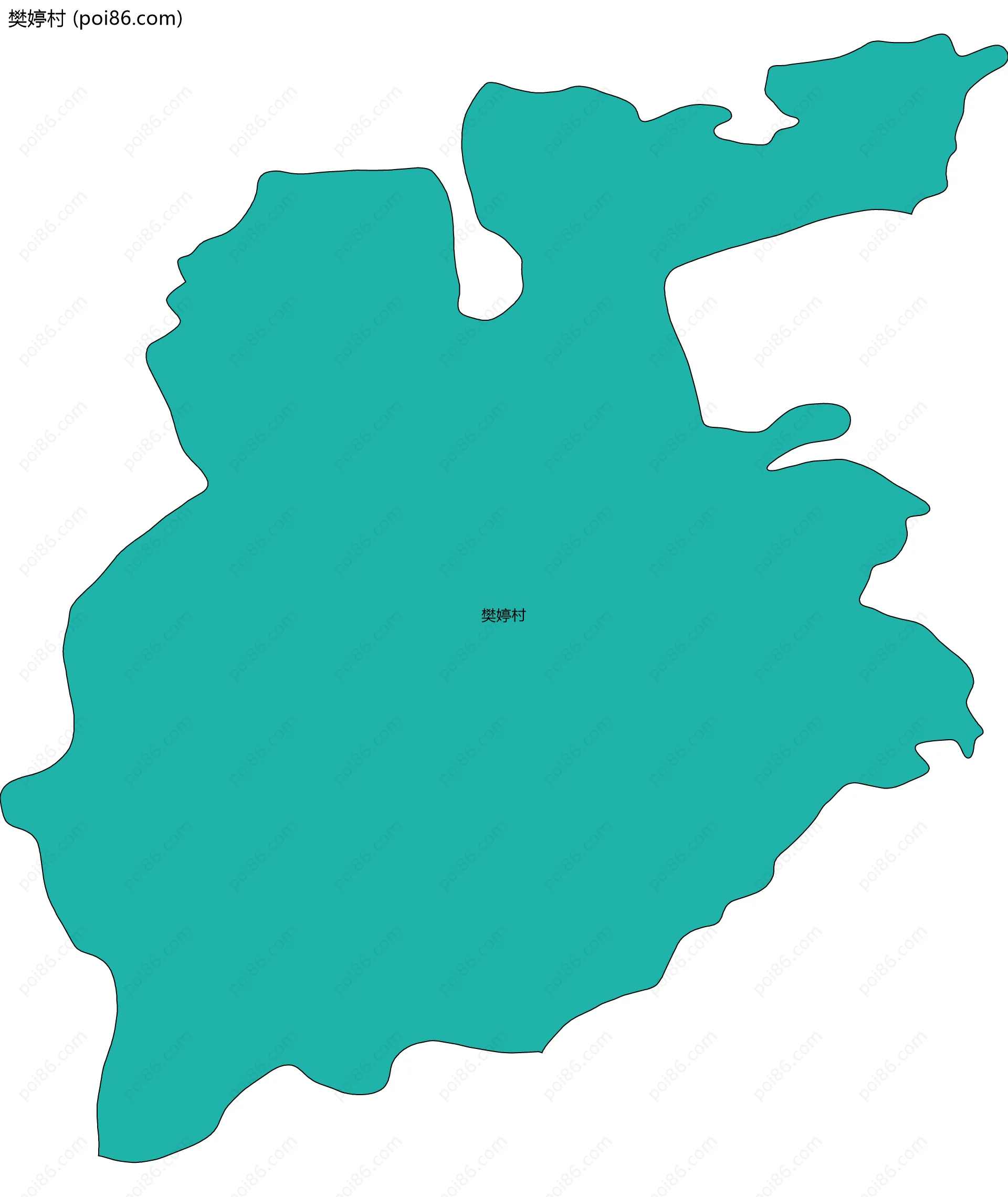 樊婷村边界地图