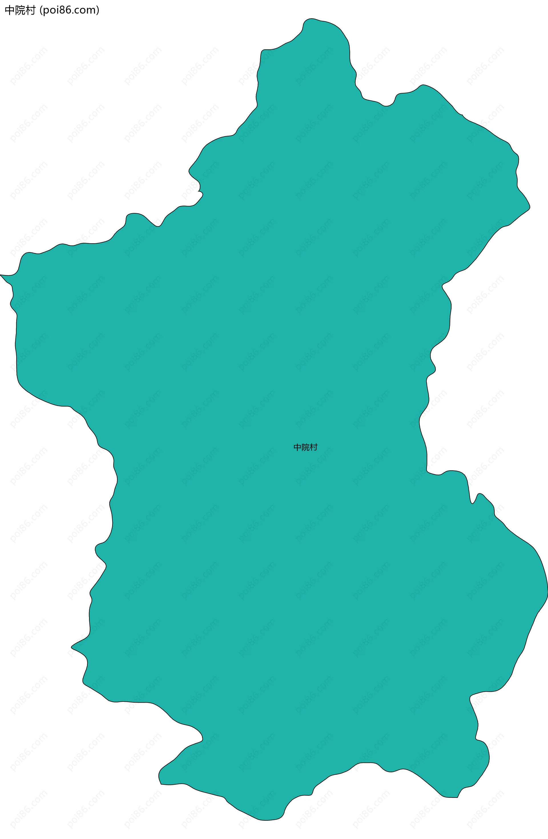 中院村边界地图