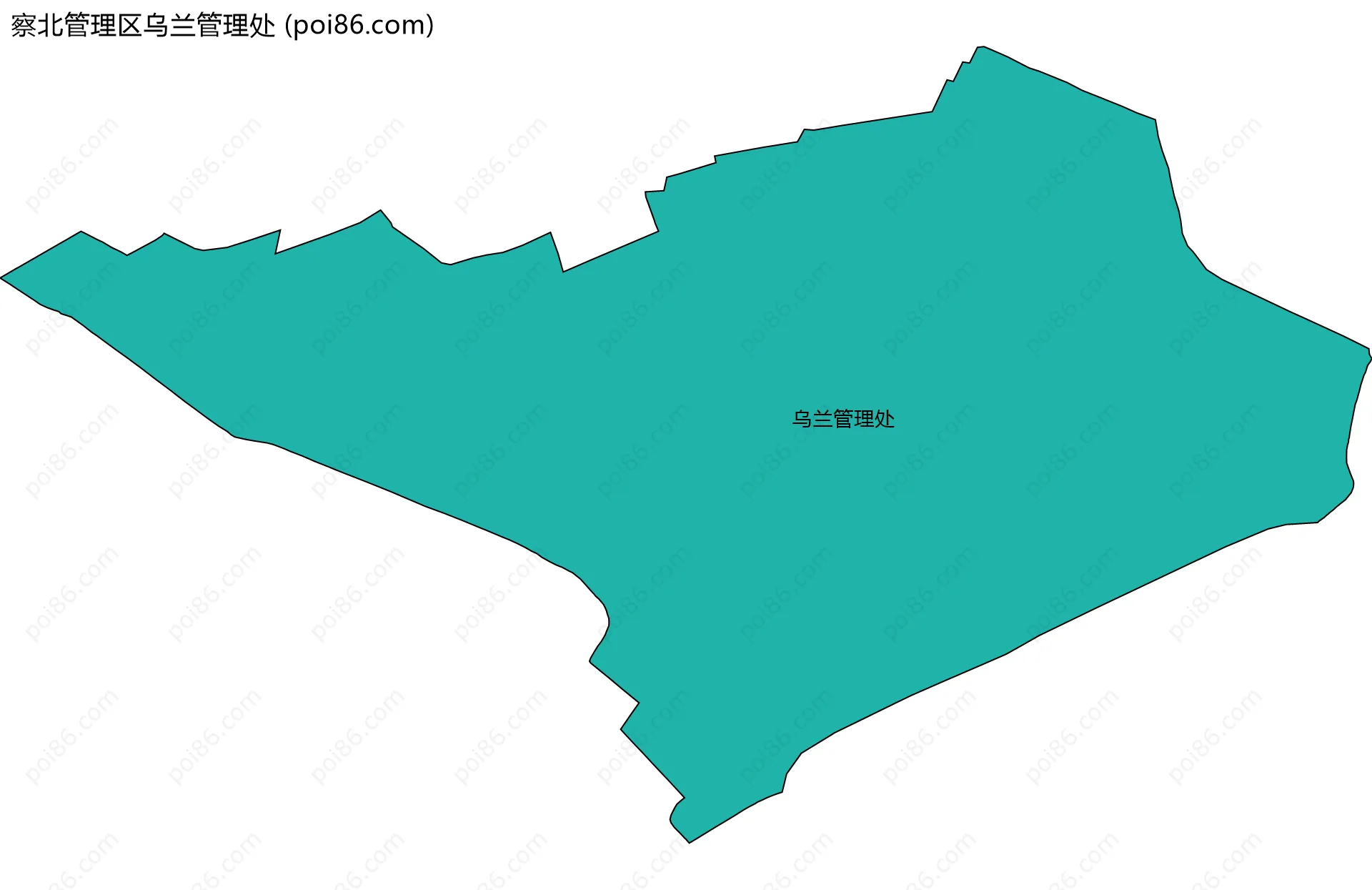 察北管理区乌兰管理处边界地图(五级行政区划)
