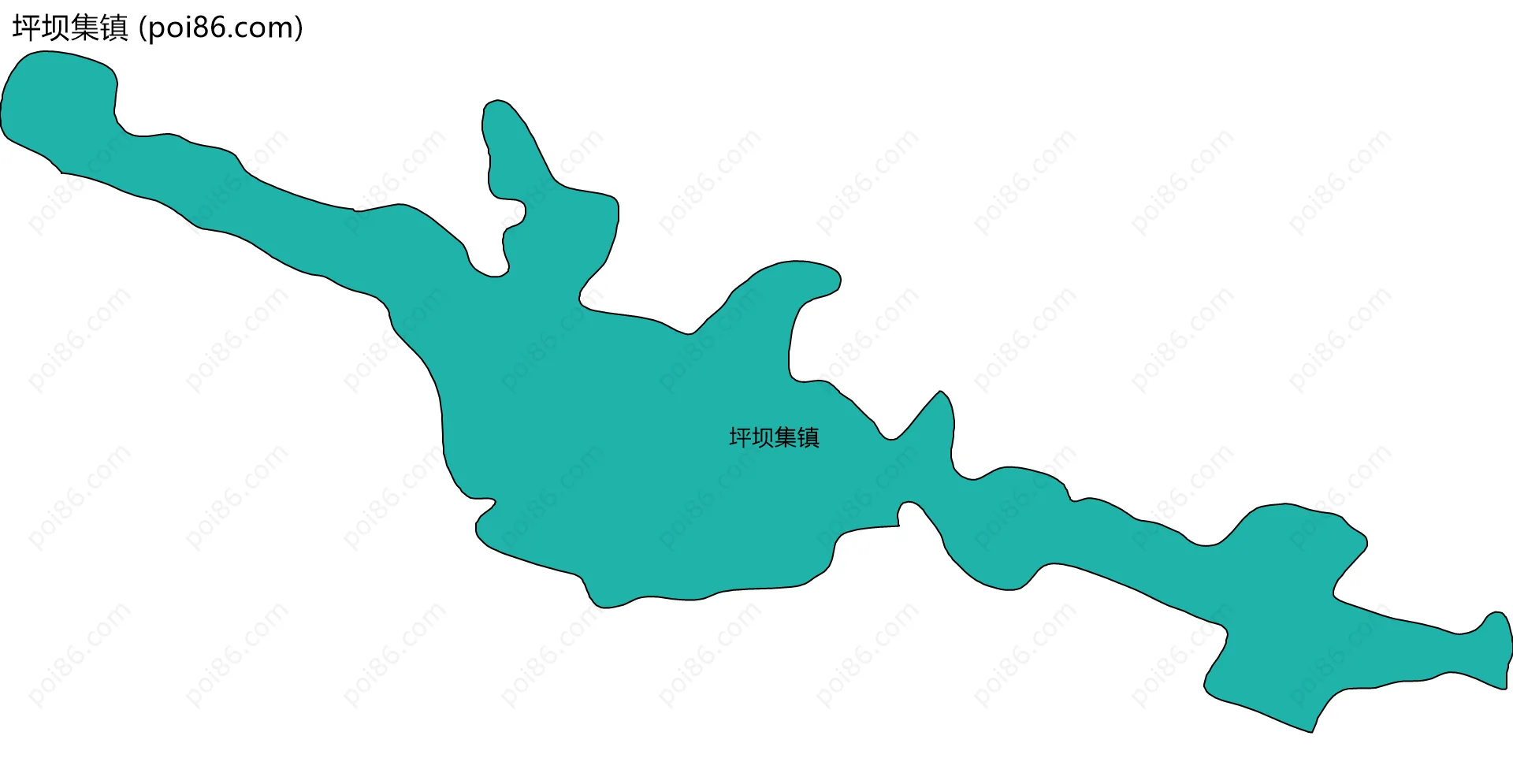 坪坝集镇边界地图