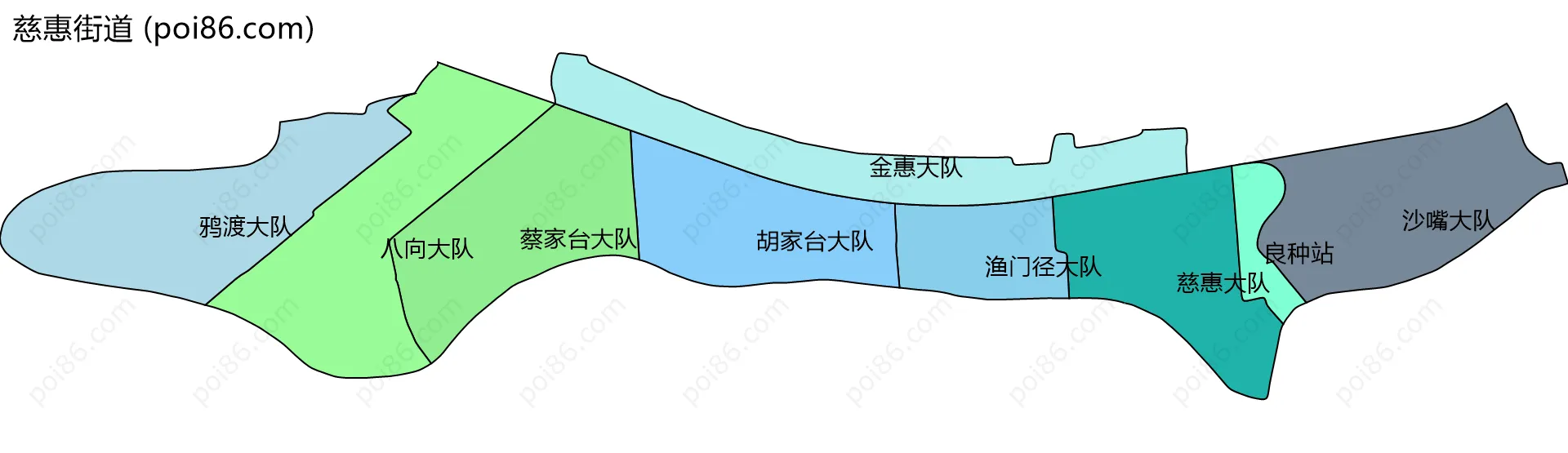 慈惠街道边界地图(五级行政区划)