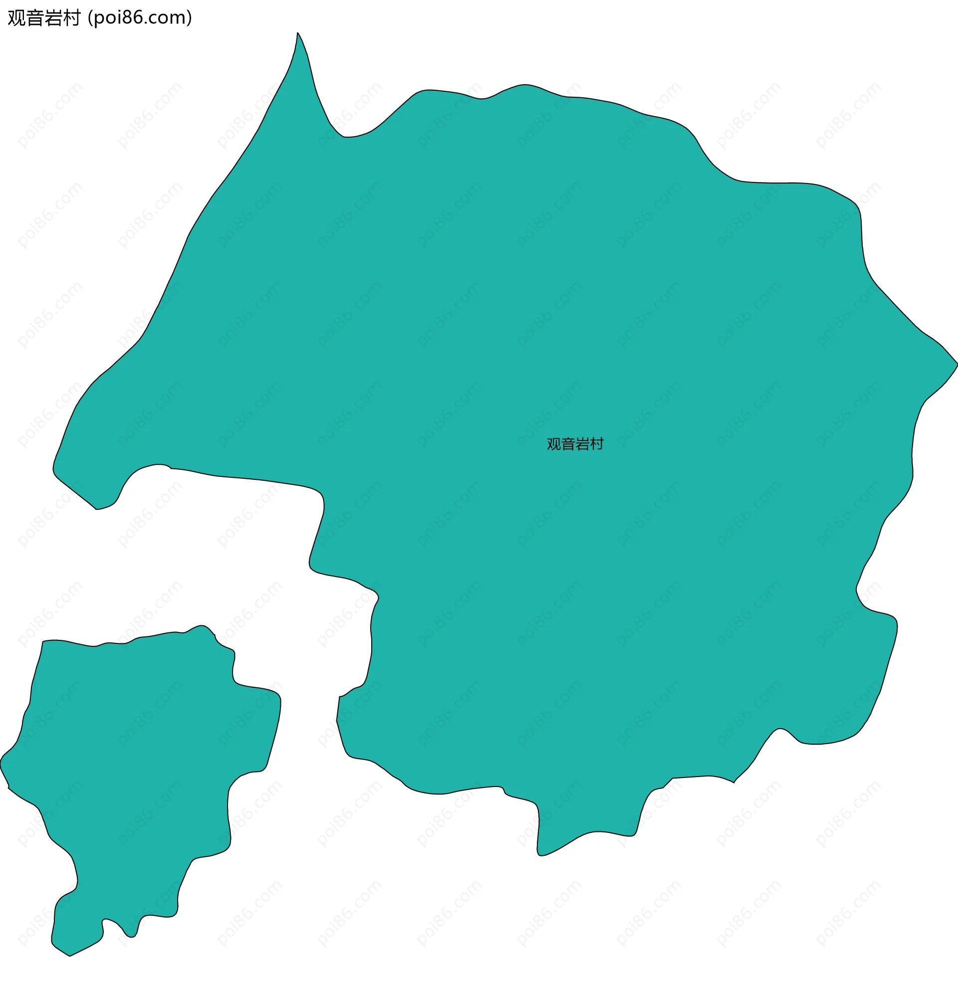 观音岩村边界地图