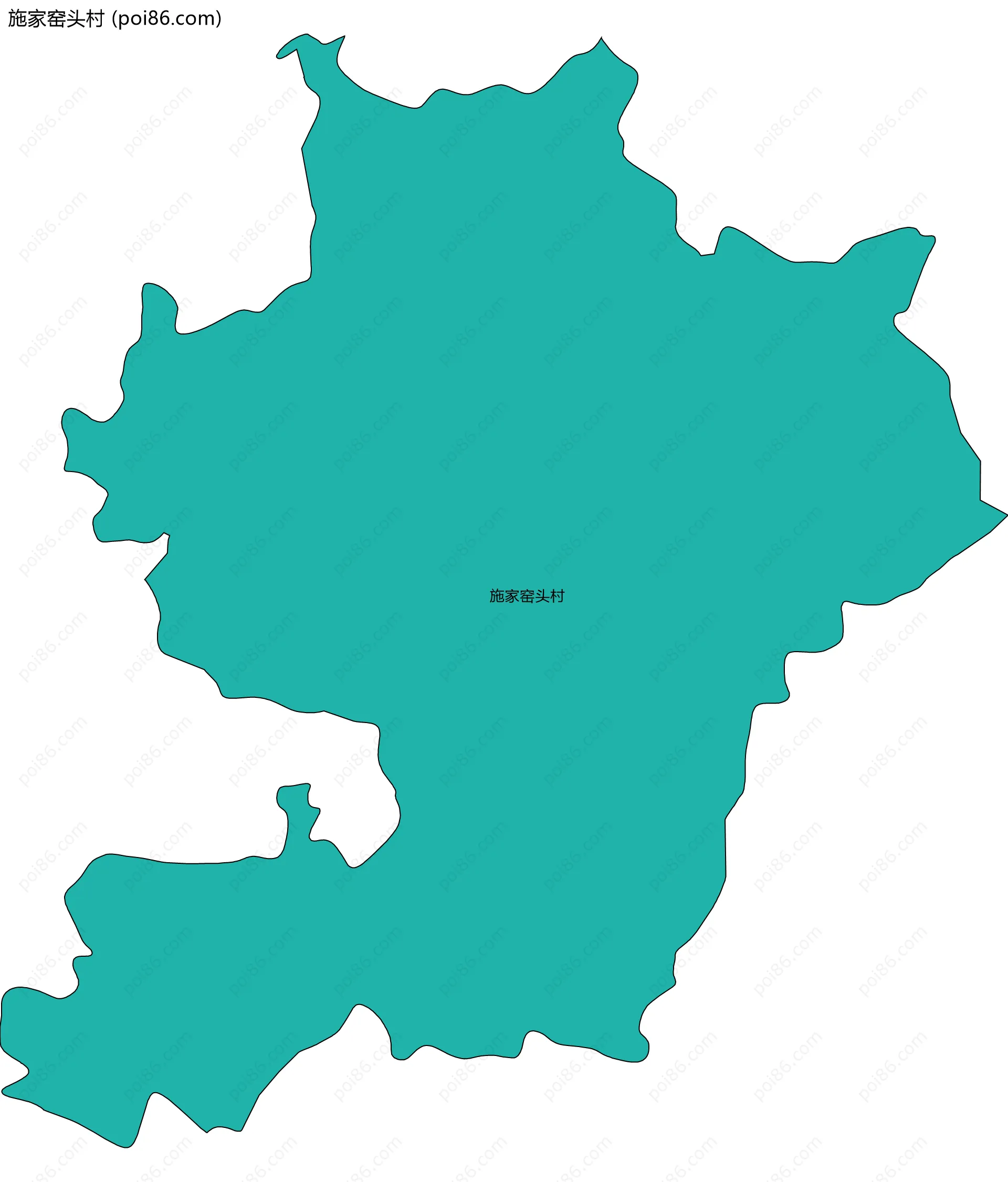 施家窑头村边界地图