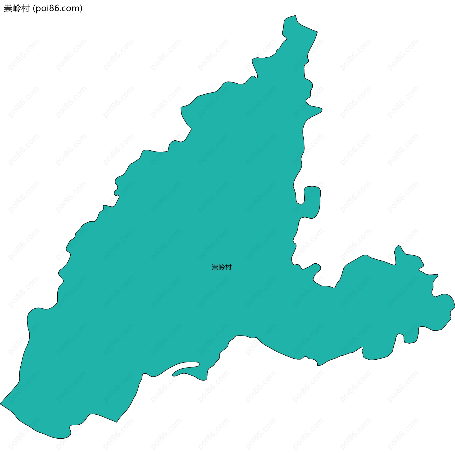 崇岭村边界地图