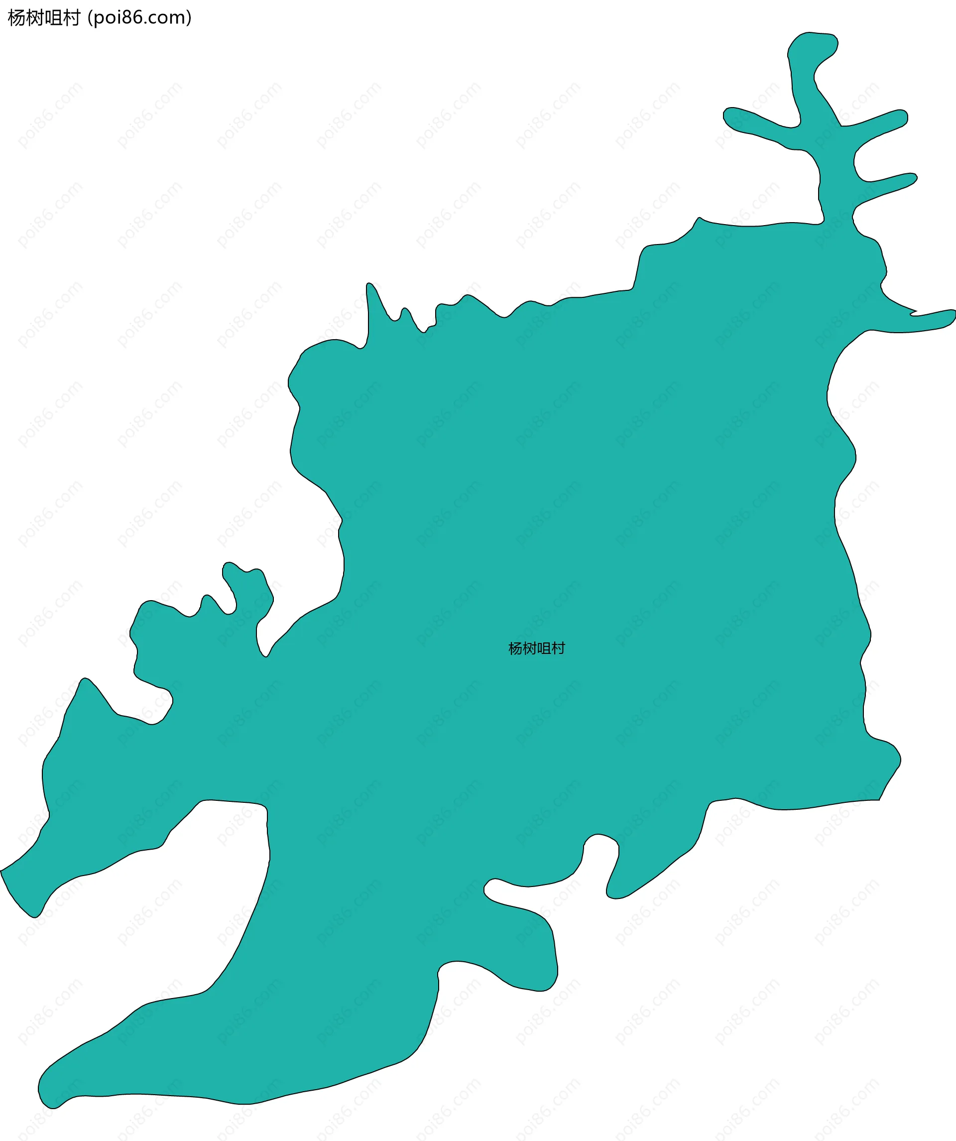 杨树咀村边界地图