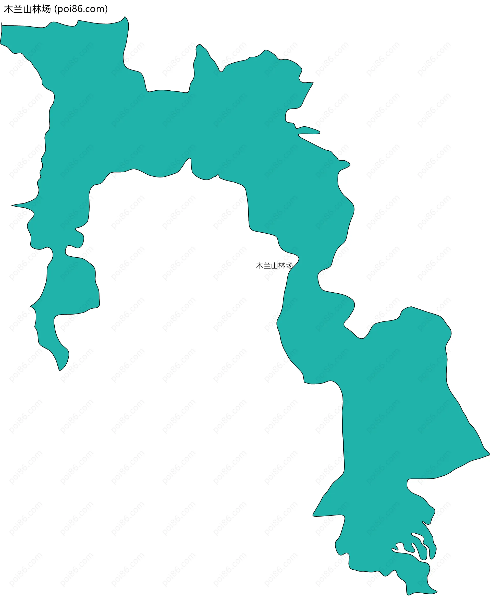 木兰山林场边界地图