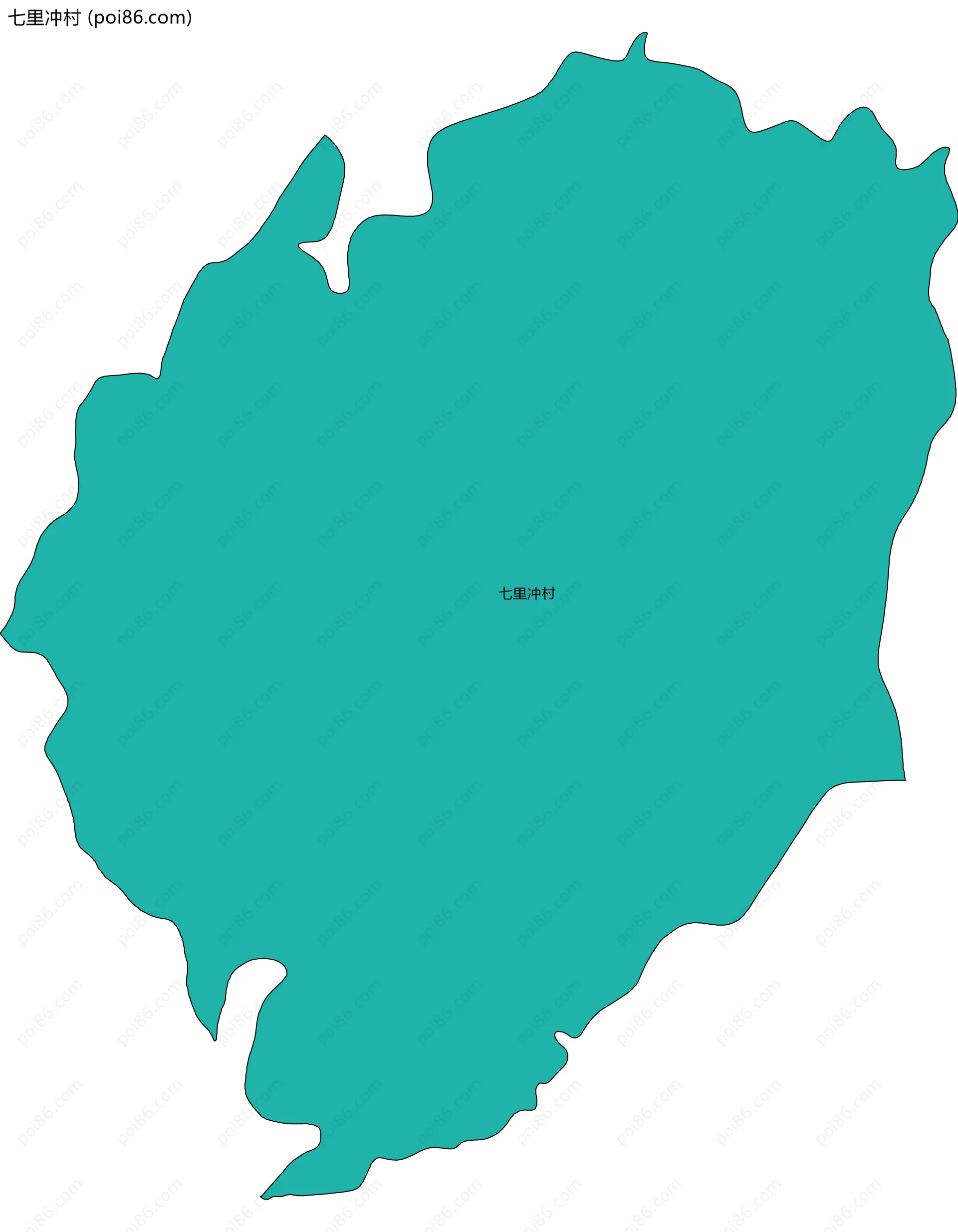 七里冲村边界地图