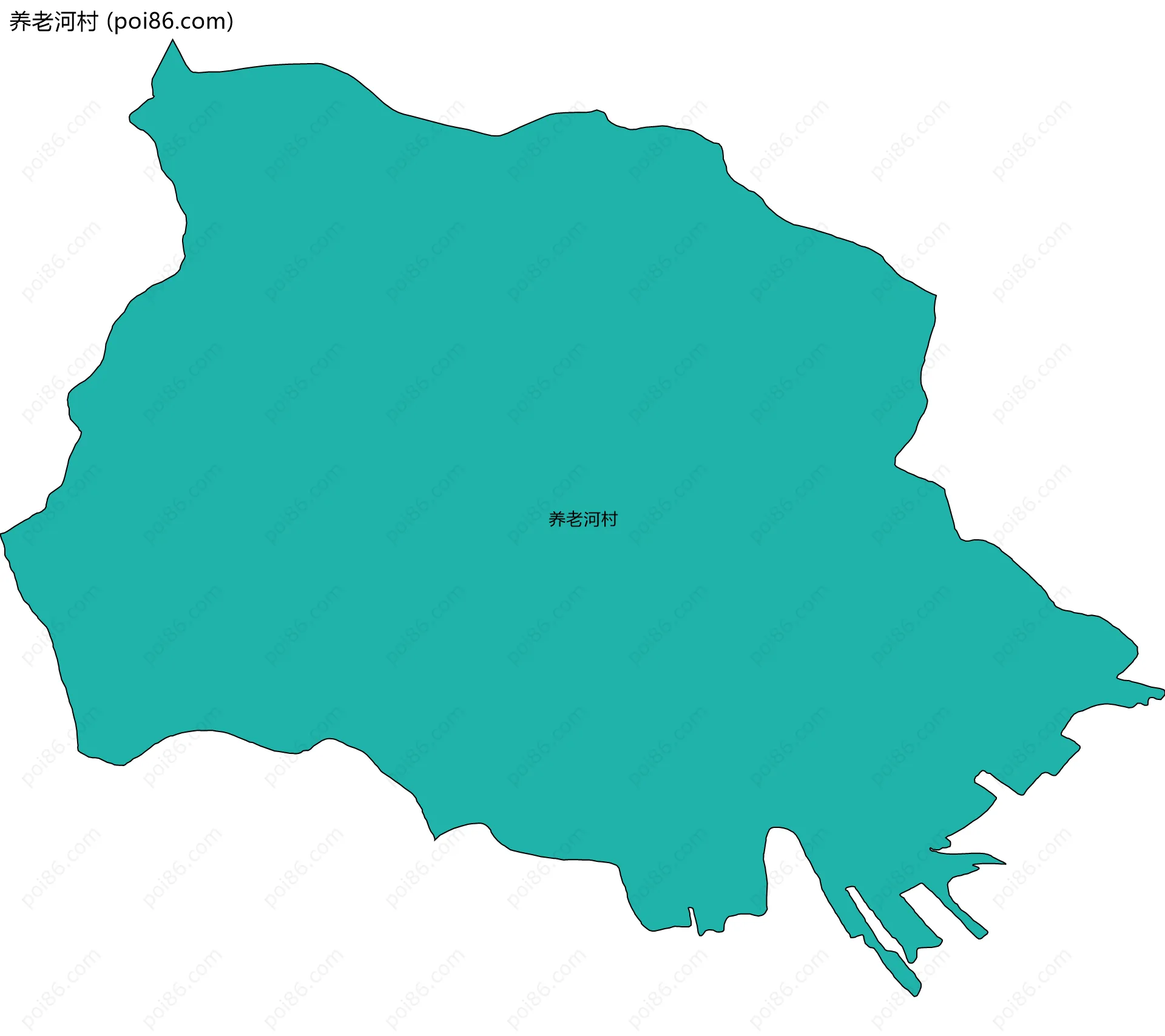 养老河村边界地图