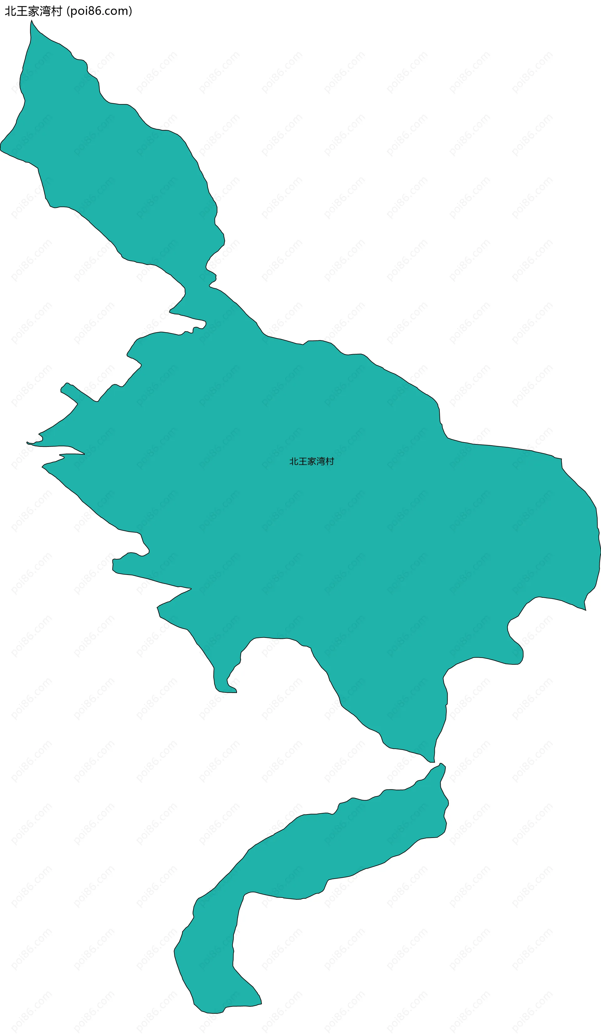 北王家湾村边界地图